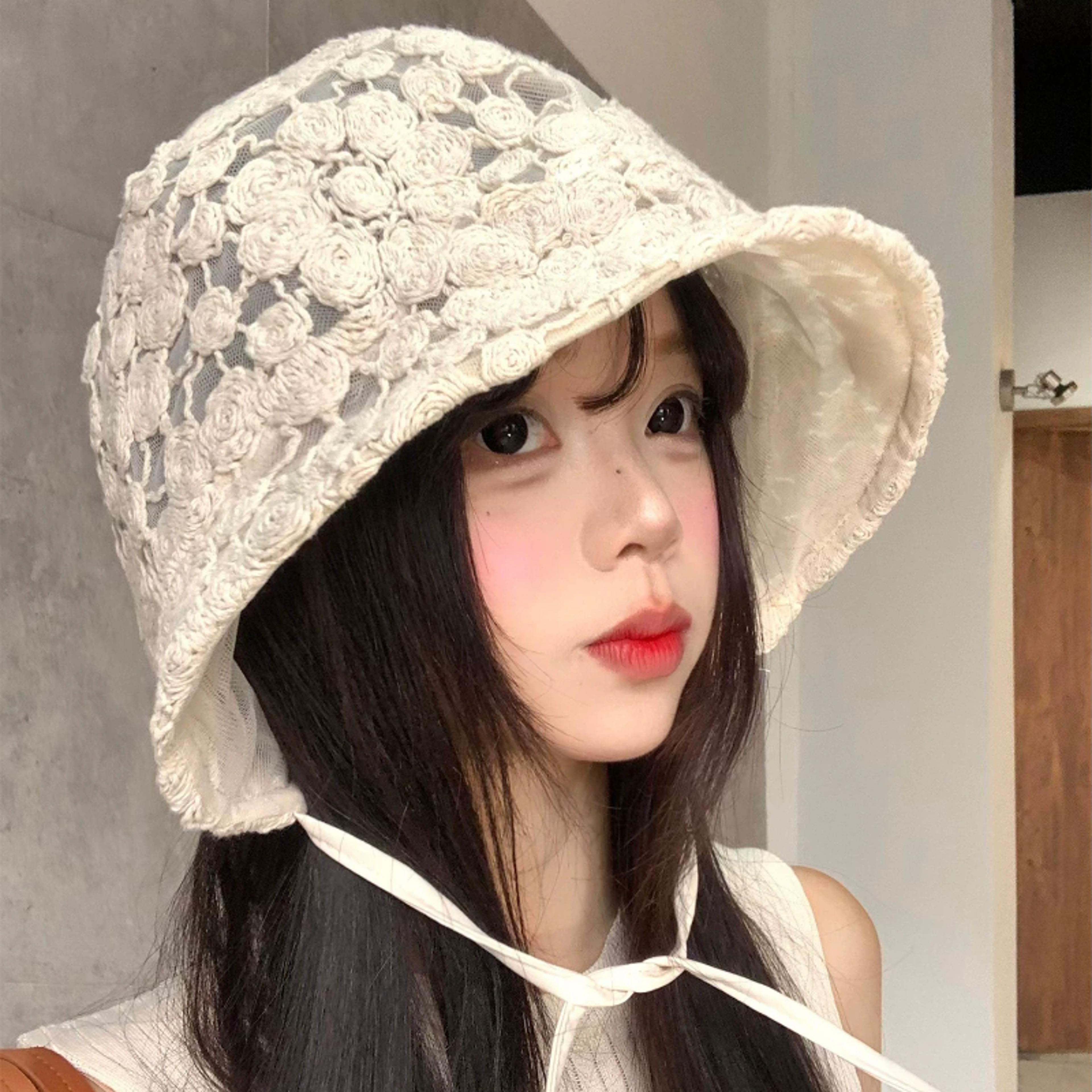 womens floral mesh bucket hat: breathable summer sun hat for travel and beach