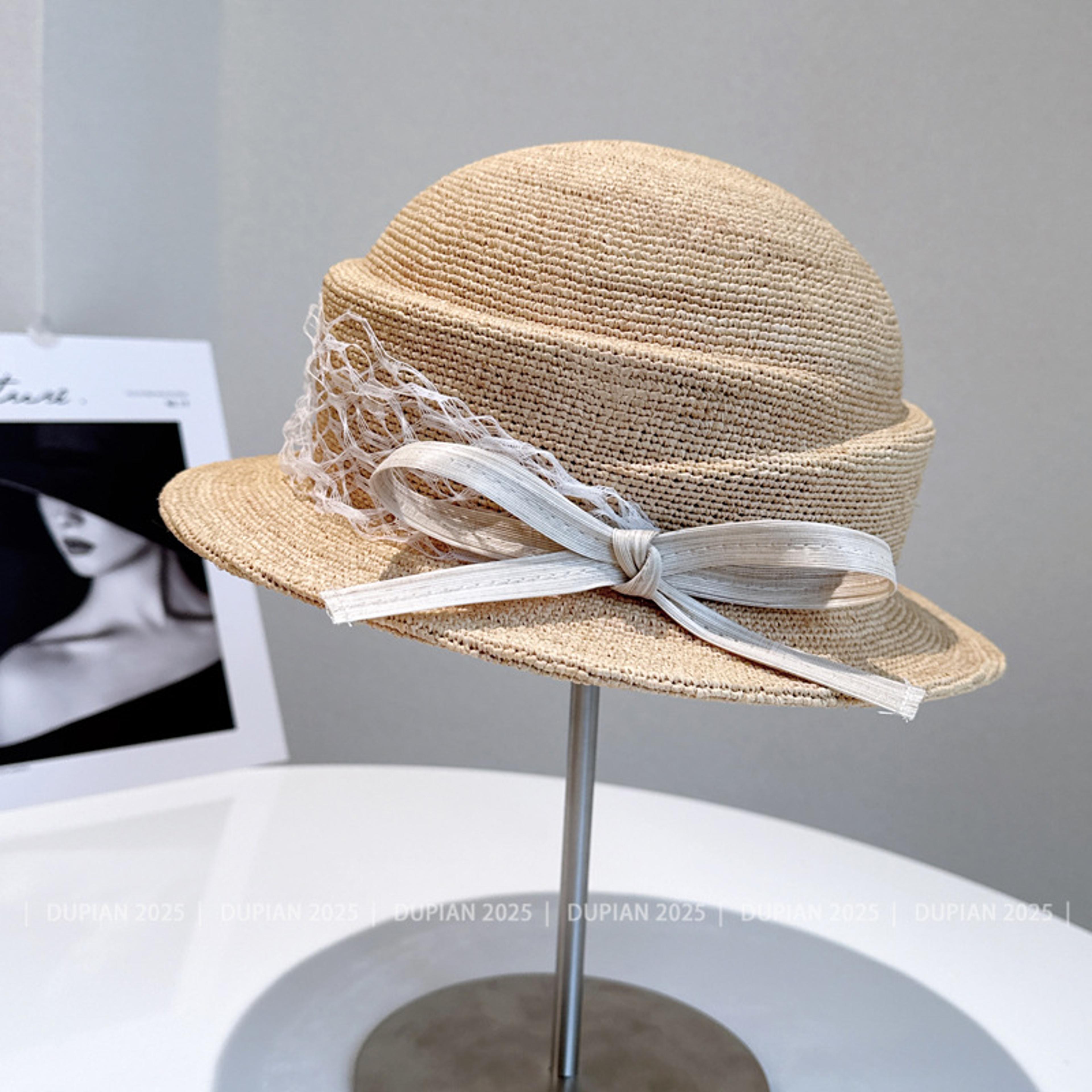 french hepburn style natural straw beach hat for women vintage basin sun hat
