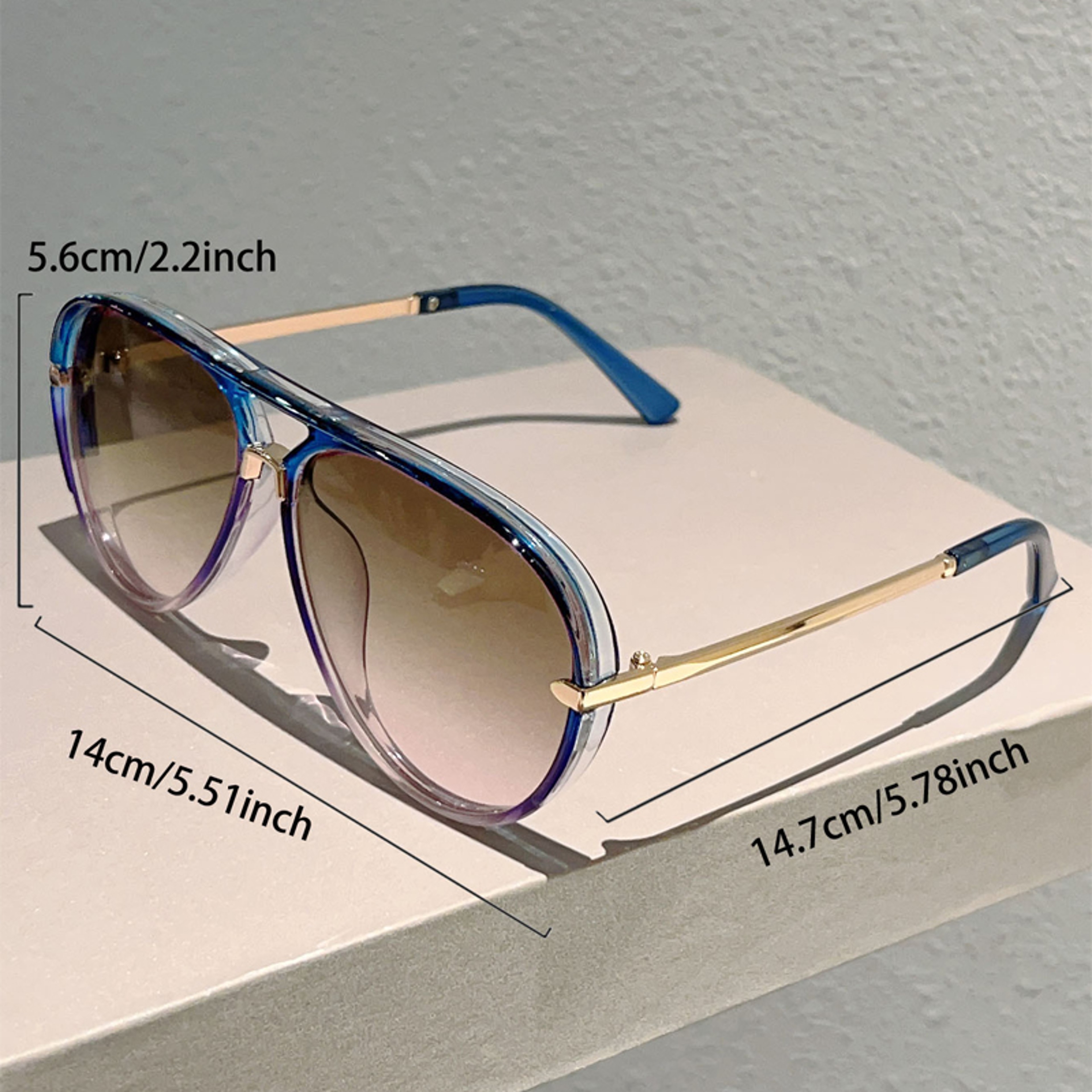 Vintage Pilot Sunglasses for Men and Women – Trendy Gradient Lens Shades and Retro Fashion Eyewear – view 7