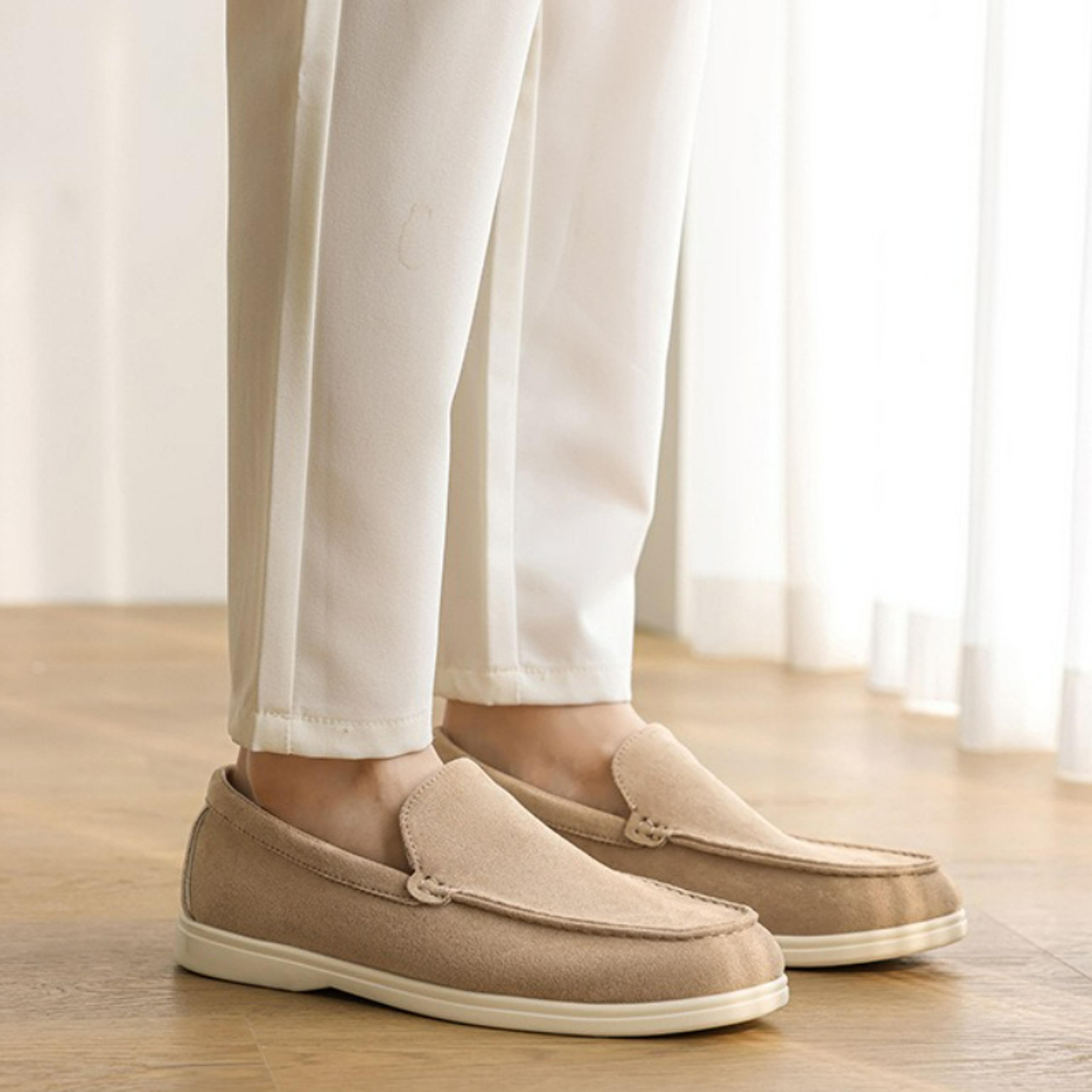 premium suede leather loafers: lightweight slip-on driving shoes for men