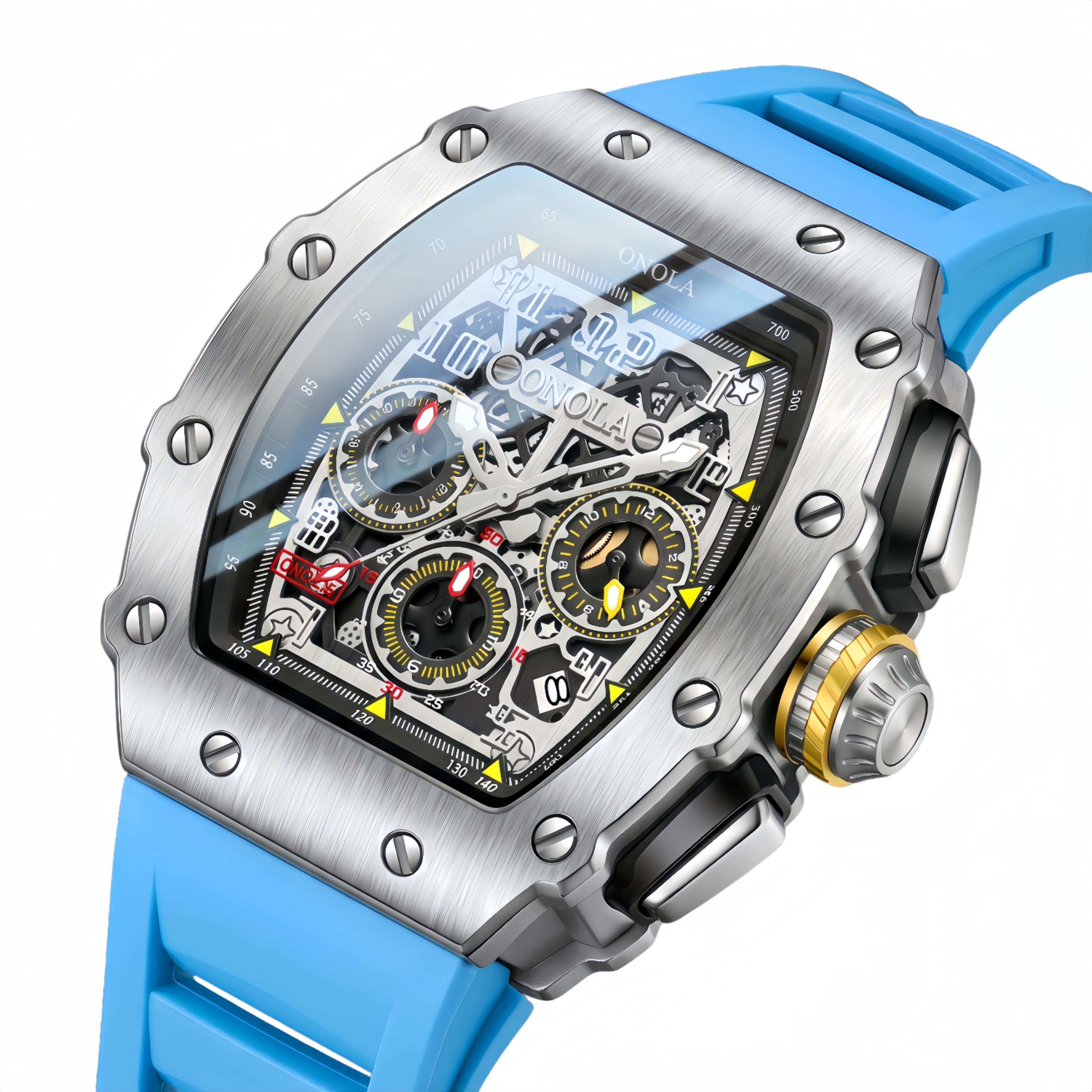 luxury men's sports watch: multifunction waterproof quartz timepiece with luminous dial