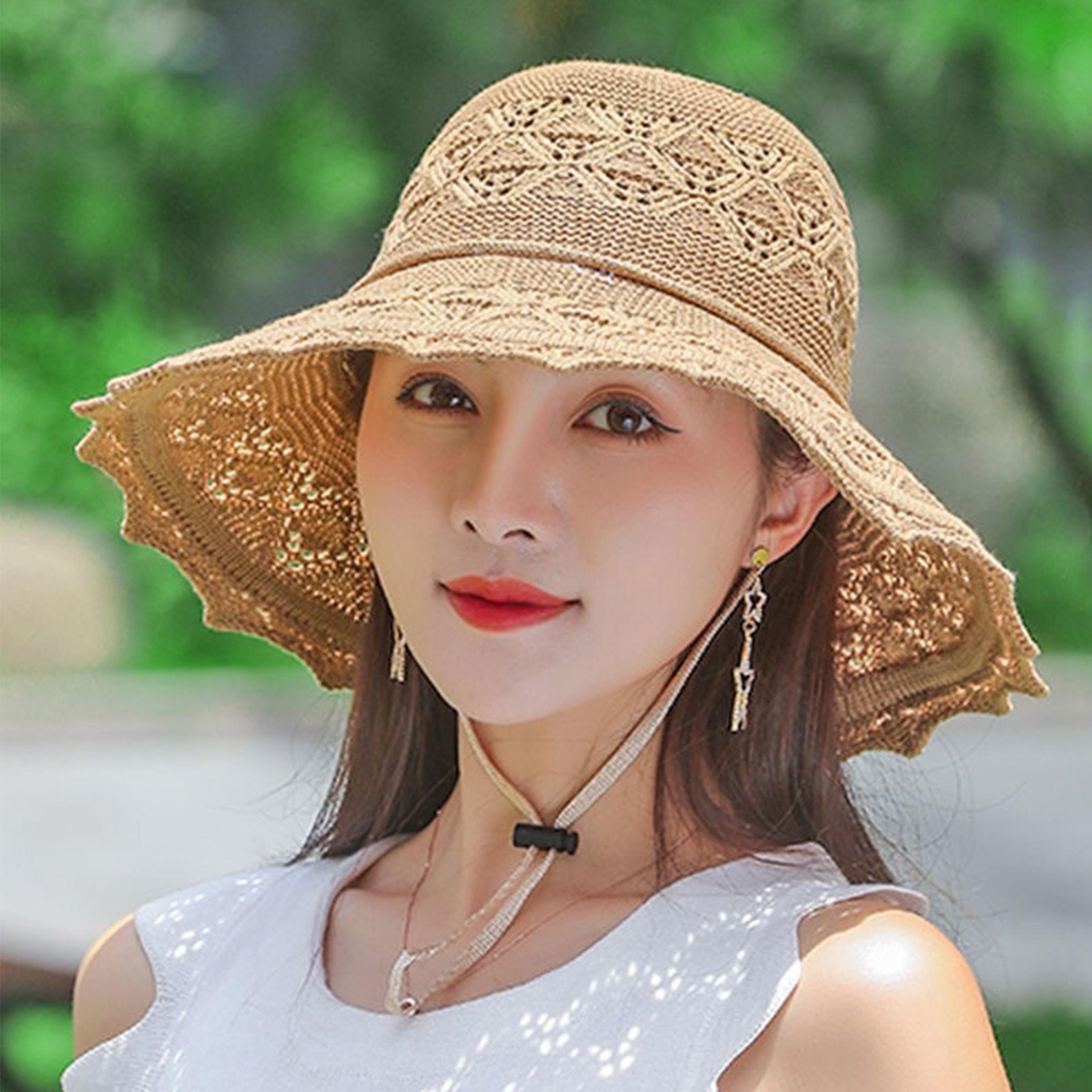 french style crochet wide brim sun hat