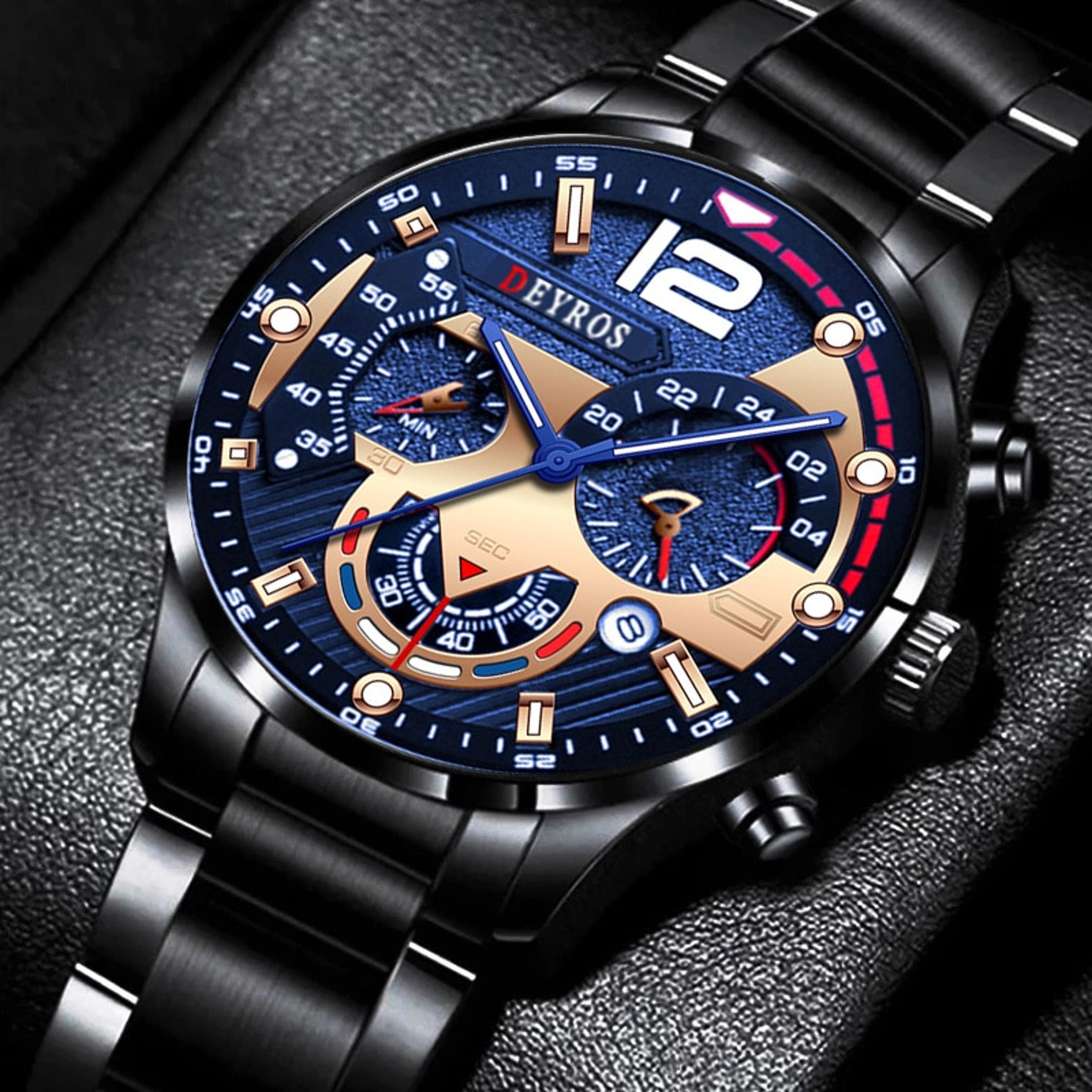 luminous stainless steel business quartz watch