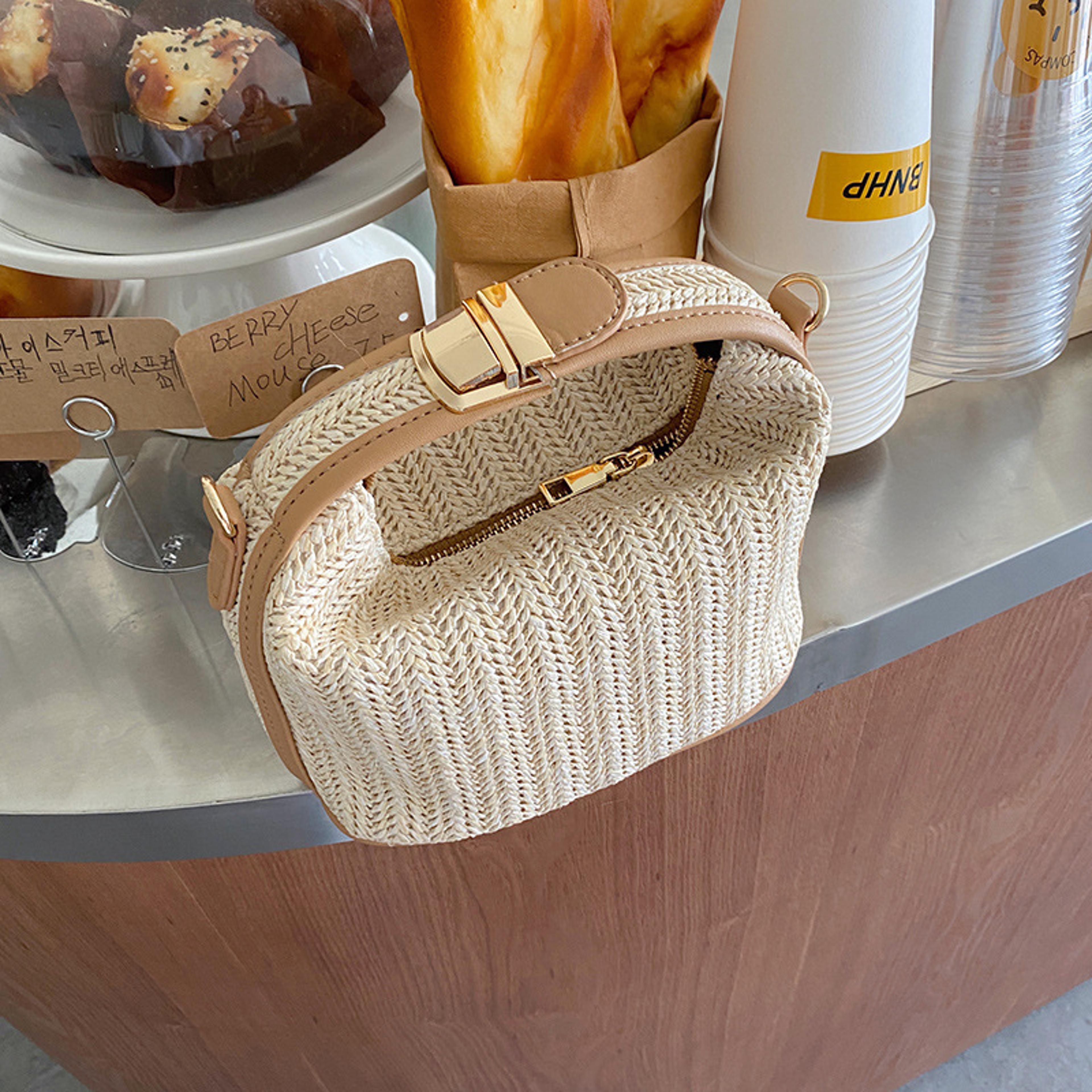 yogodlns summer small straw handbag, trendy woven bucket bag, and casual crossbody bag