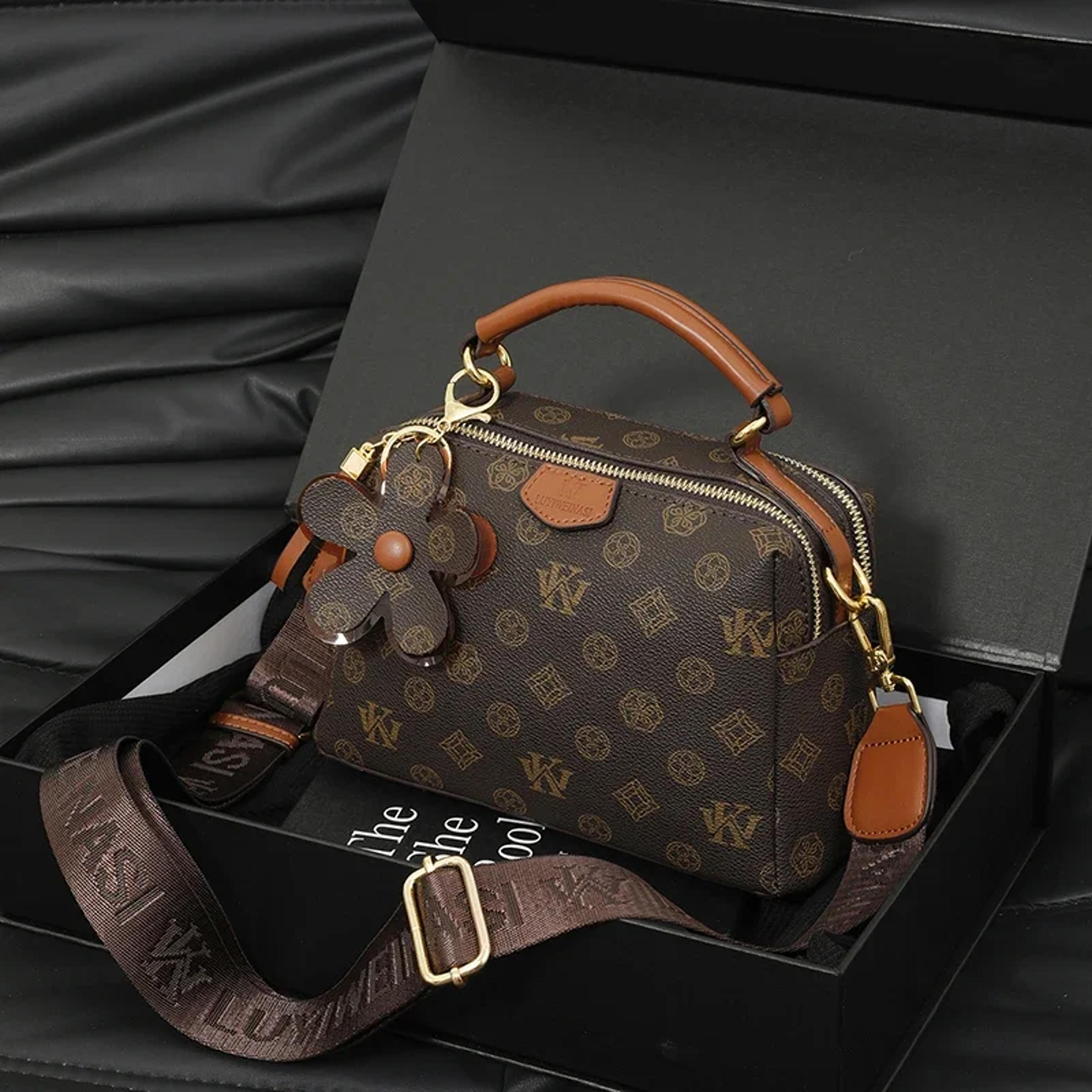 luxury leather diaper bag and crossbody messenger tote for women