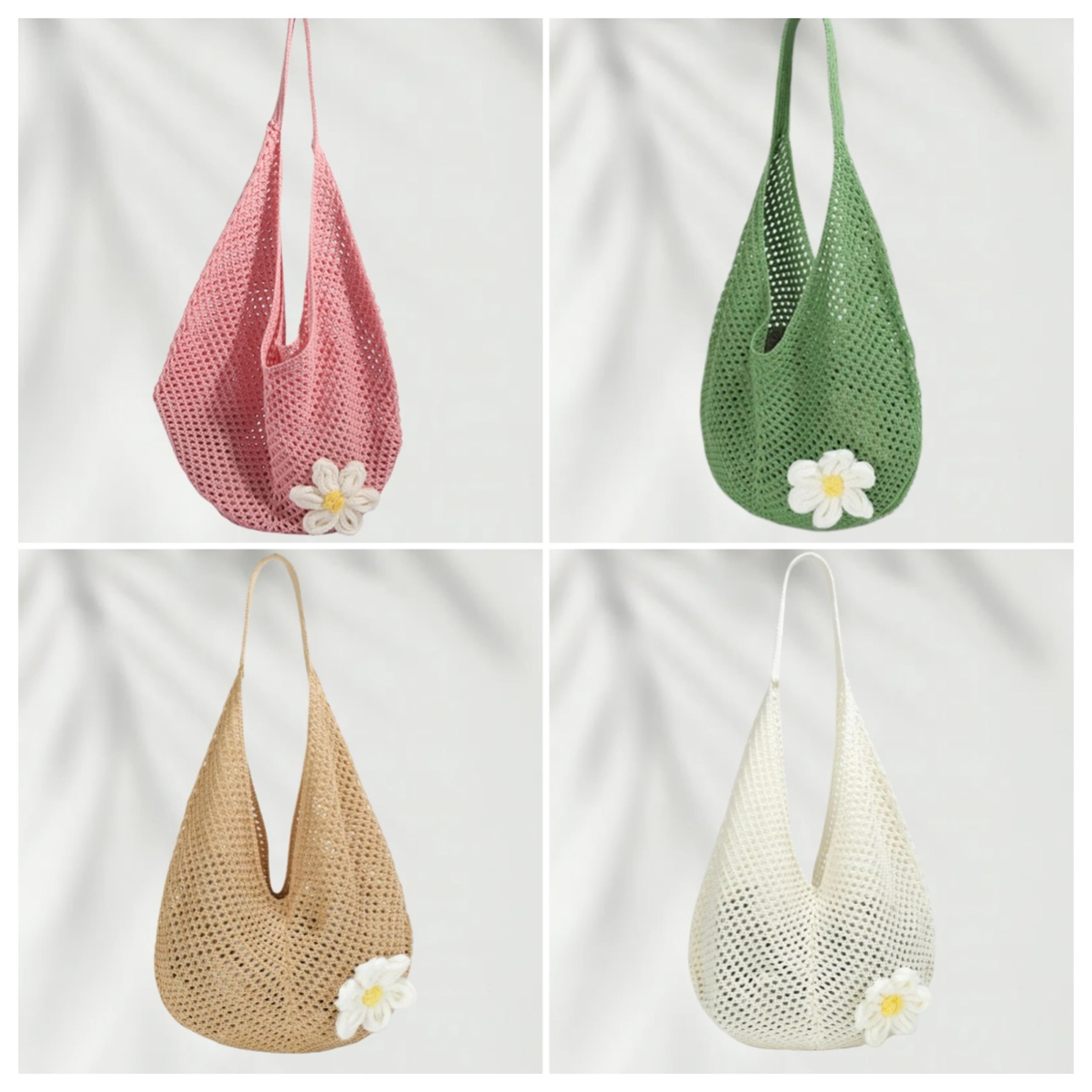 cotton woven tote bag and shoulder handbag for beach vacation and leisure