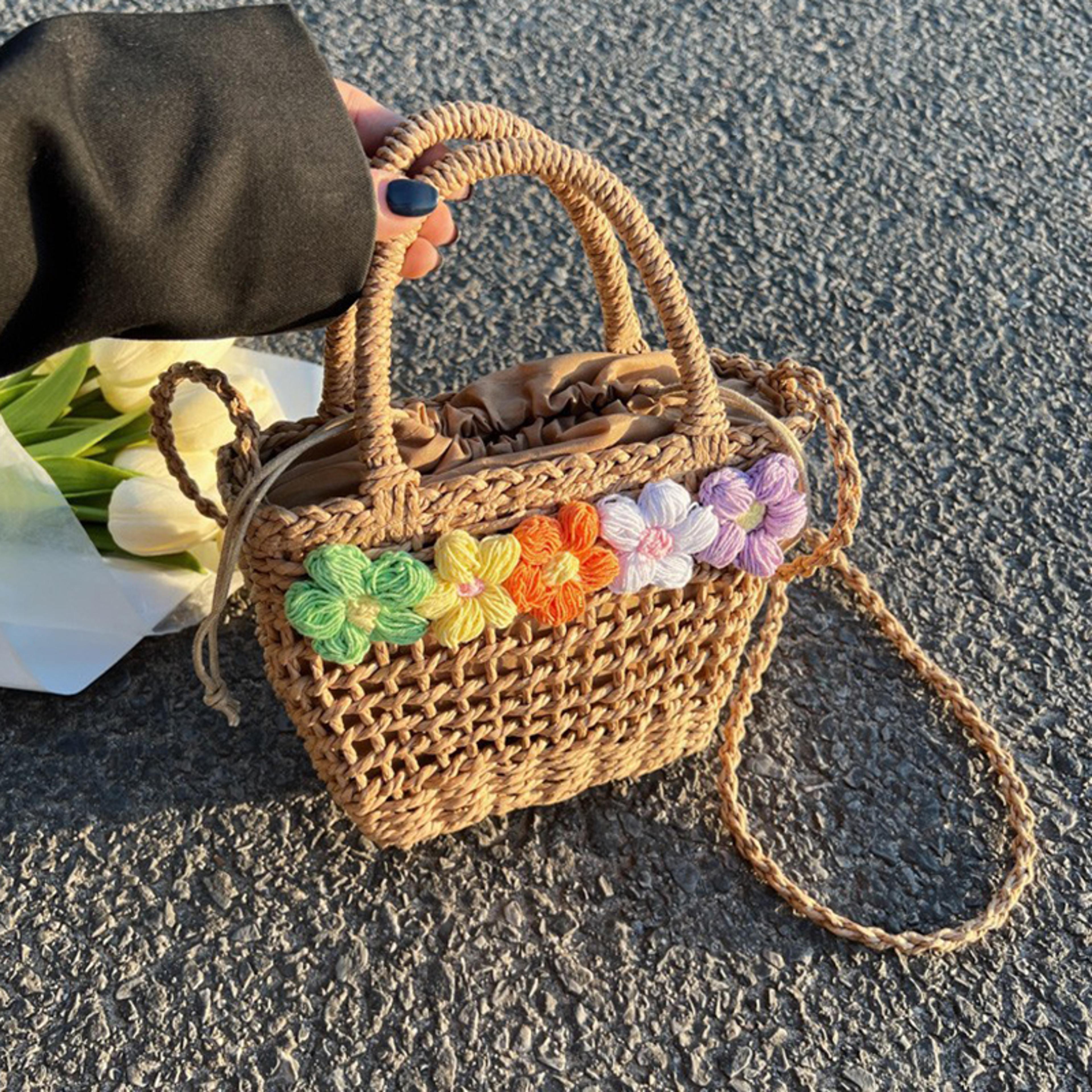 solstice bloom handwoven tote