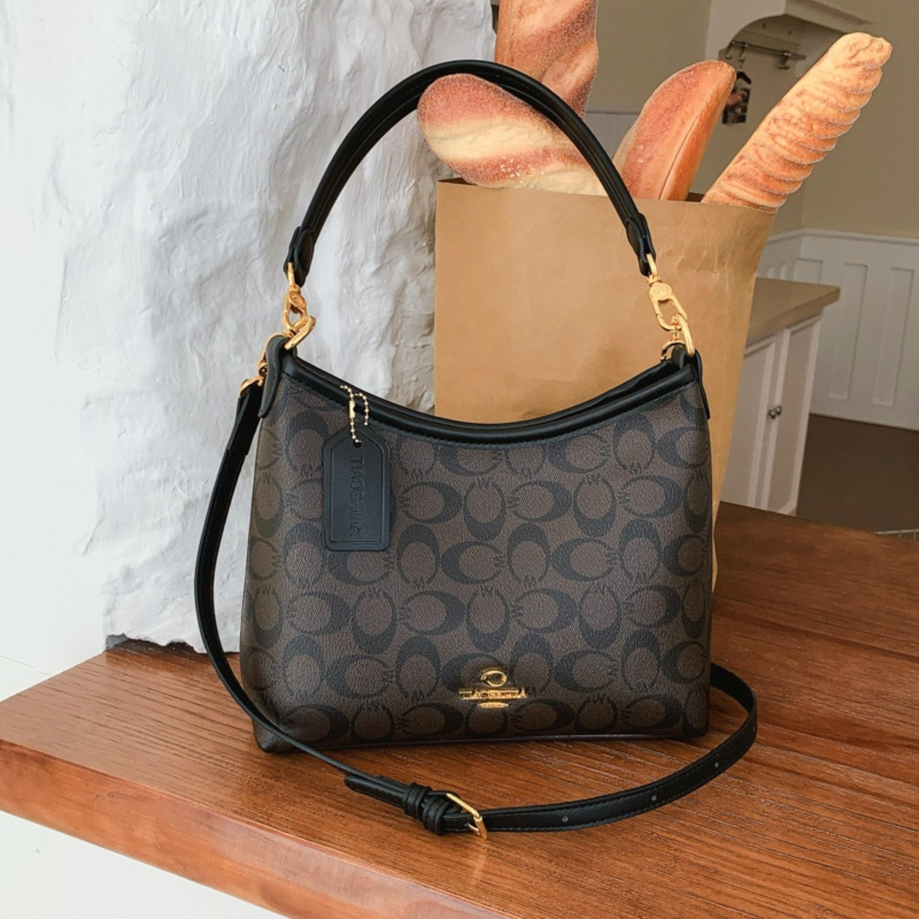 aurachic luxe pu leather bucket bag
