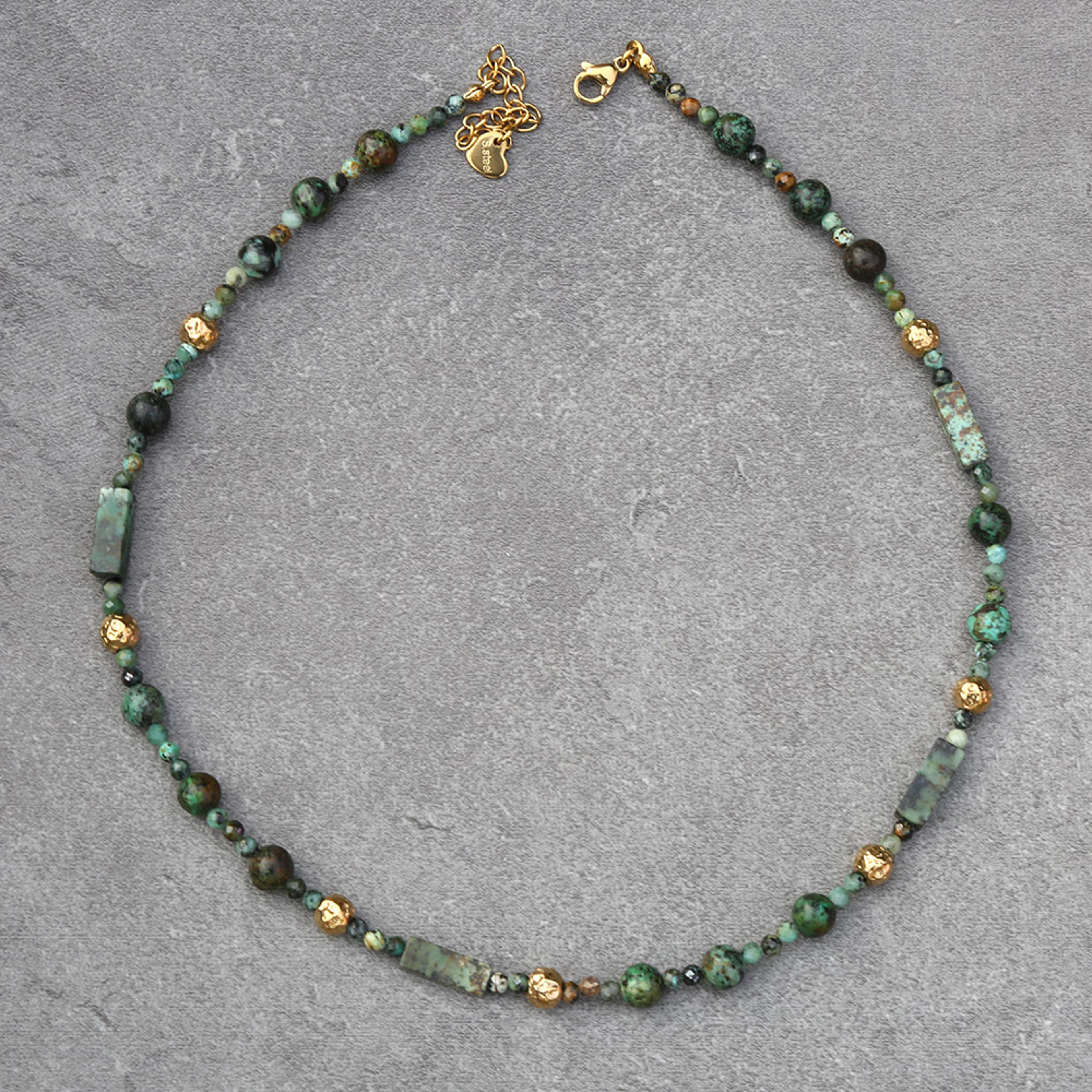 natural african turquoise stone necklace
