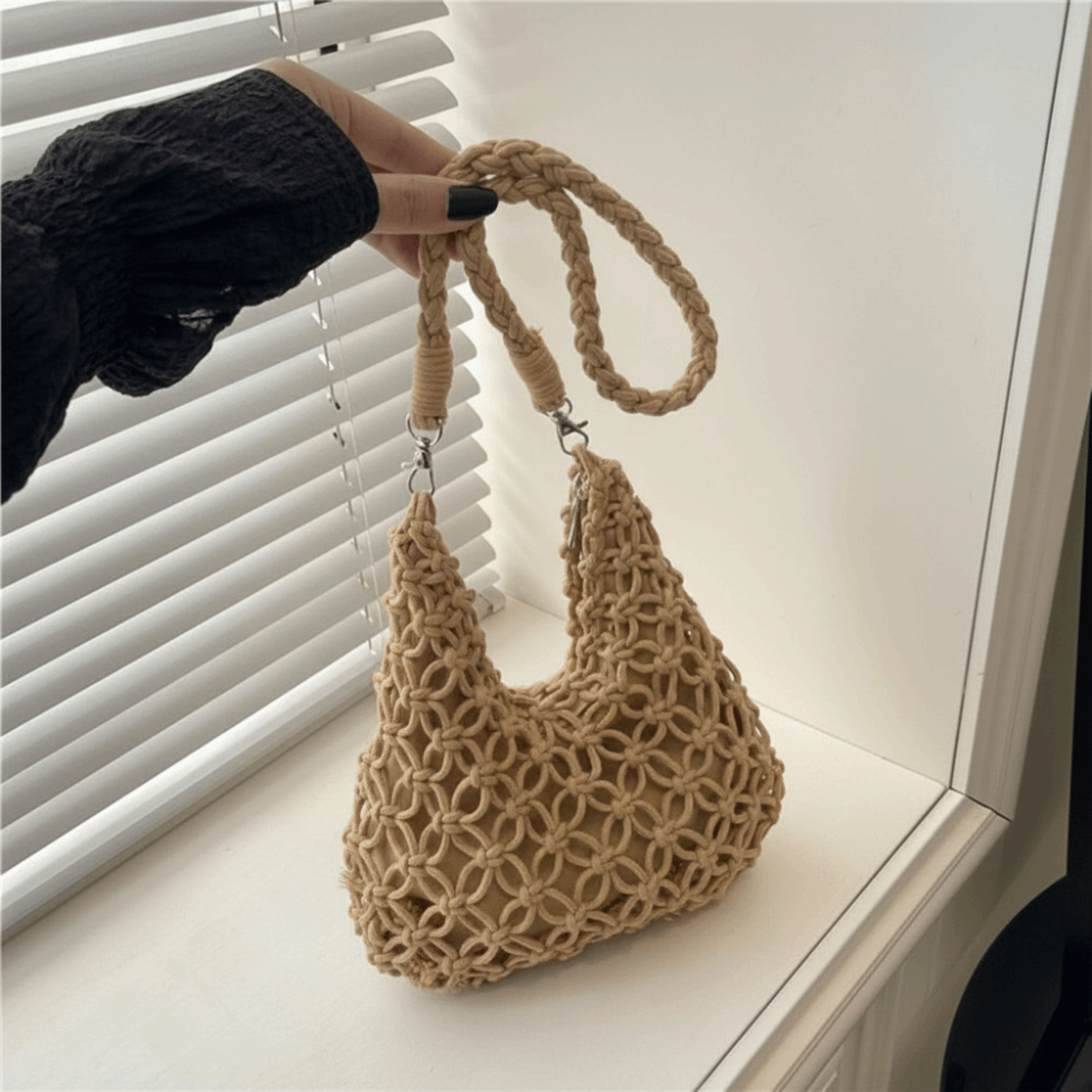 handmade crochet bag bohemian shoulder bag large capacity tote