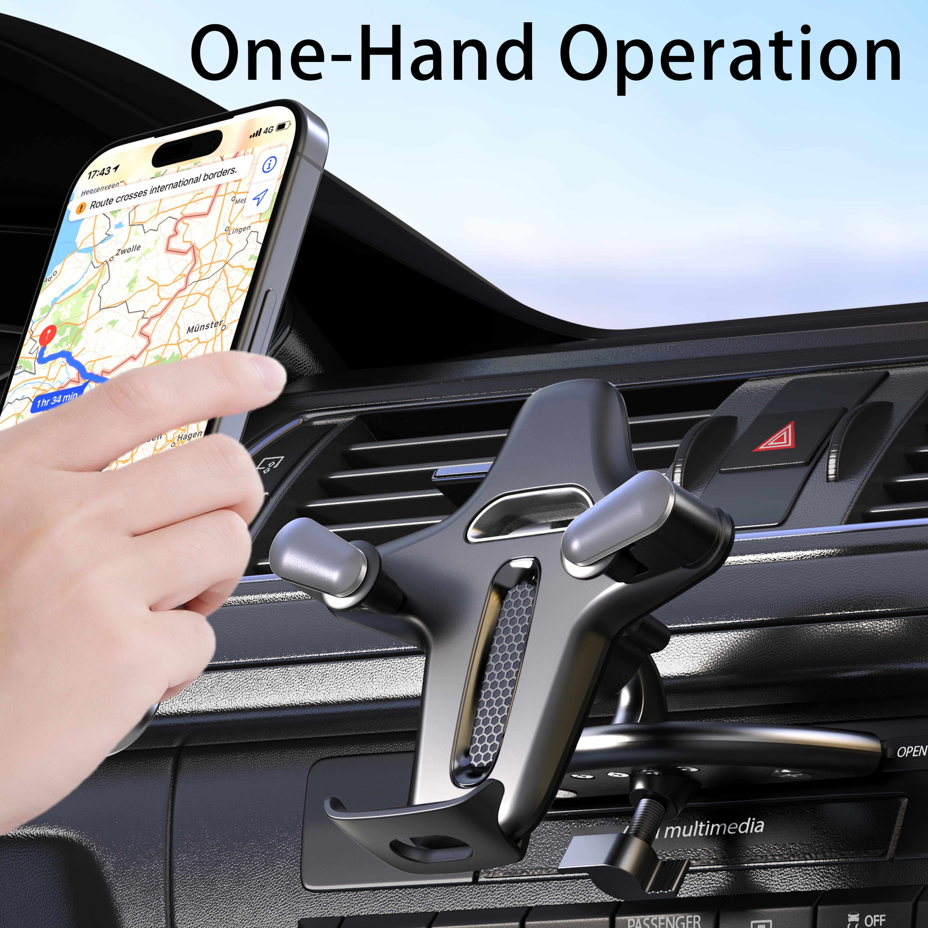 sturdy cd slot phone mount with one hand operation design, compatible with all smartphone mobile