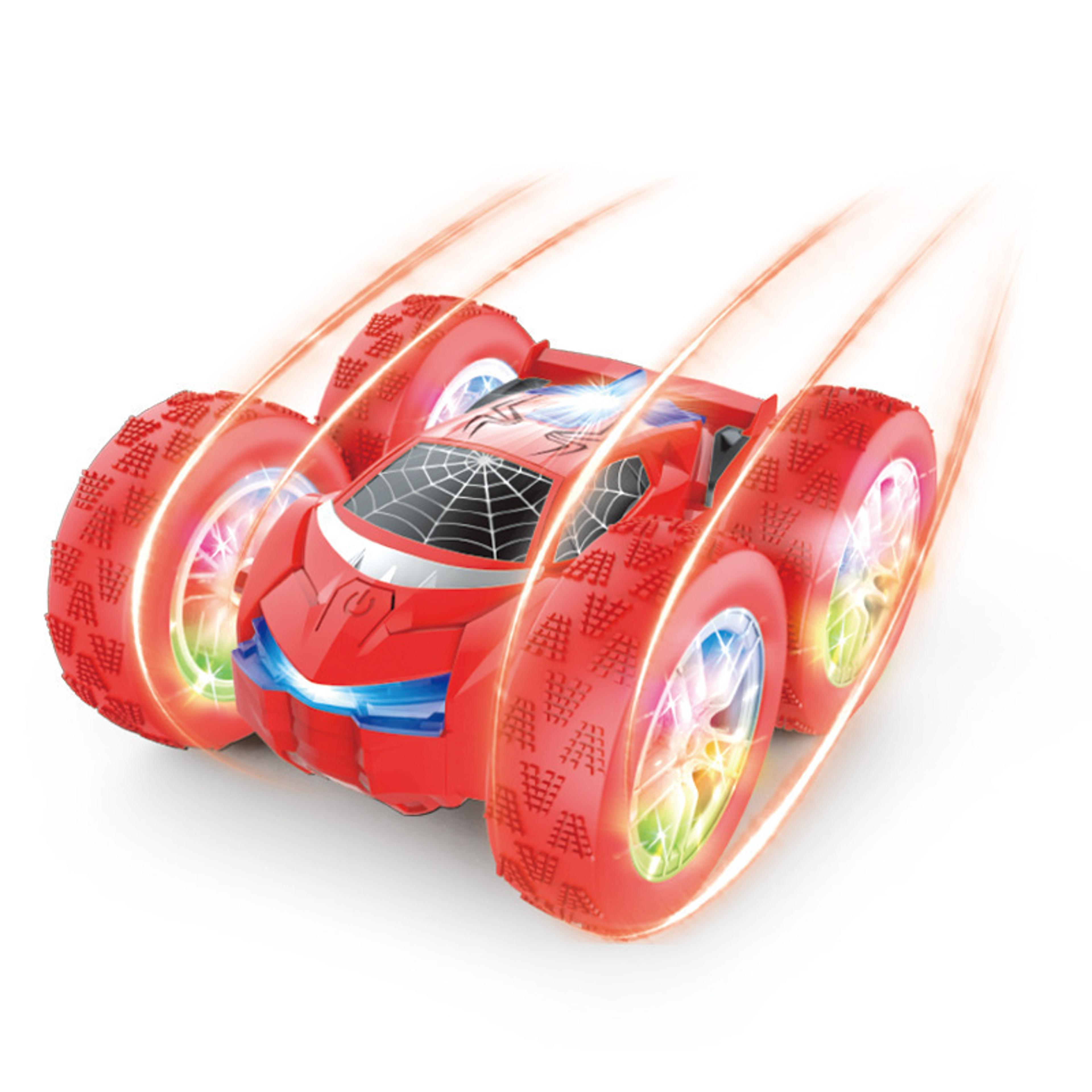 four wheel drive rc spider trick high-speed spinning toy car, anti fall, double-sided lights for kids