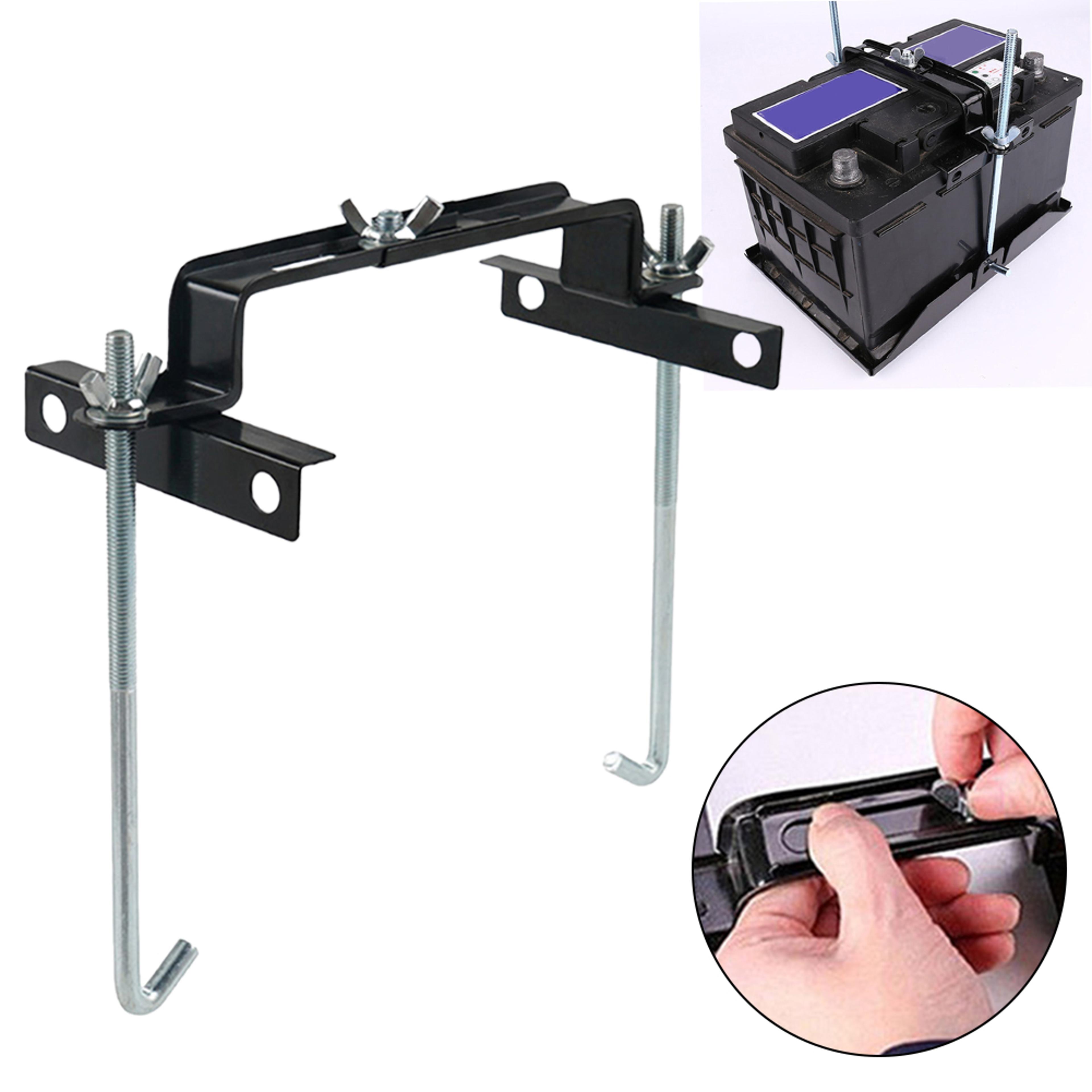 adjustable battery tie down holder bracket for car and truck storage accessories