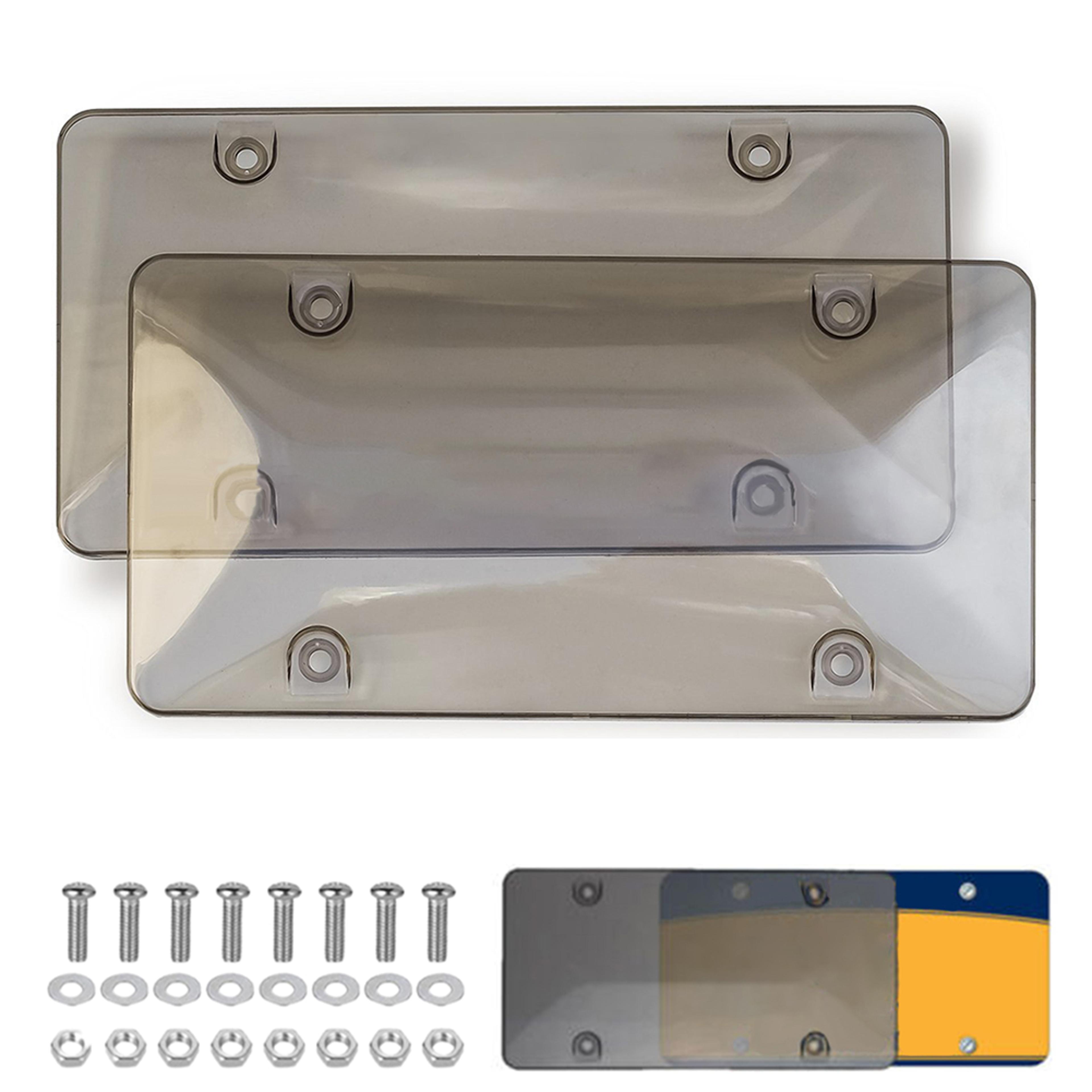 abs car license plate cover, tinted tag shield protector for vehicle exterior