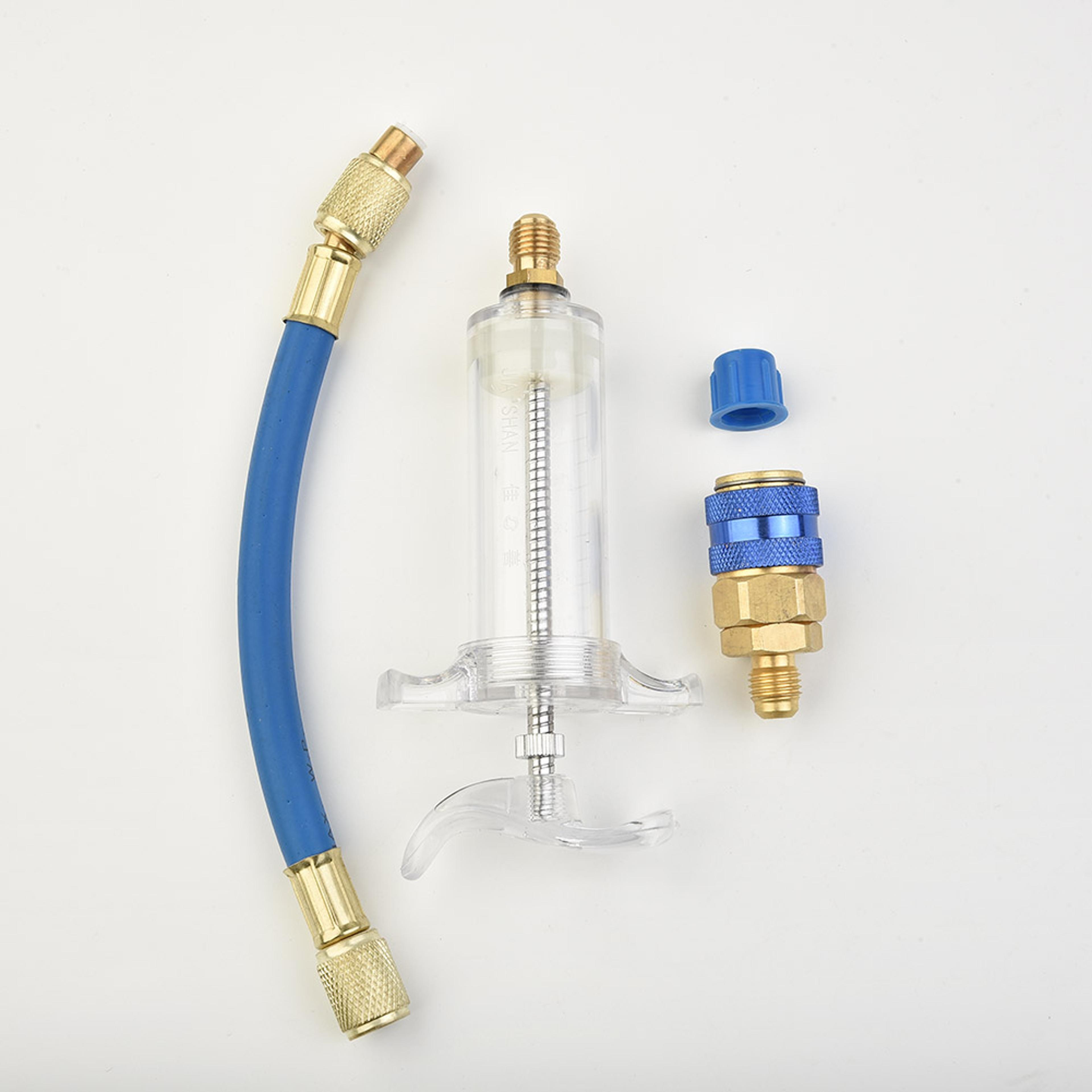 automobiles parts oil/dye injector, fluorescent dye injection with low side quick coupler adapter