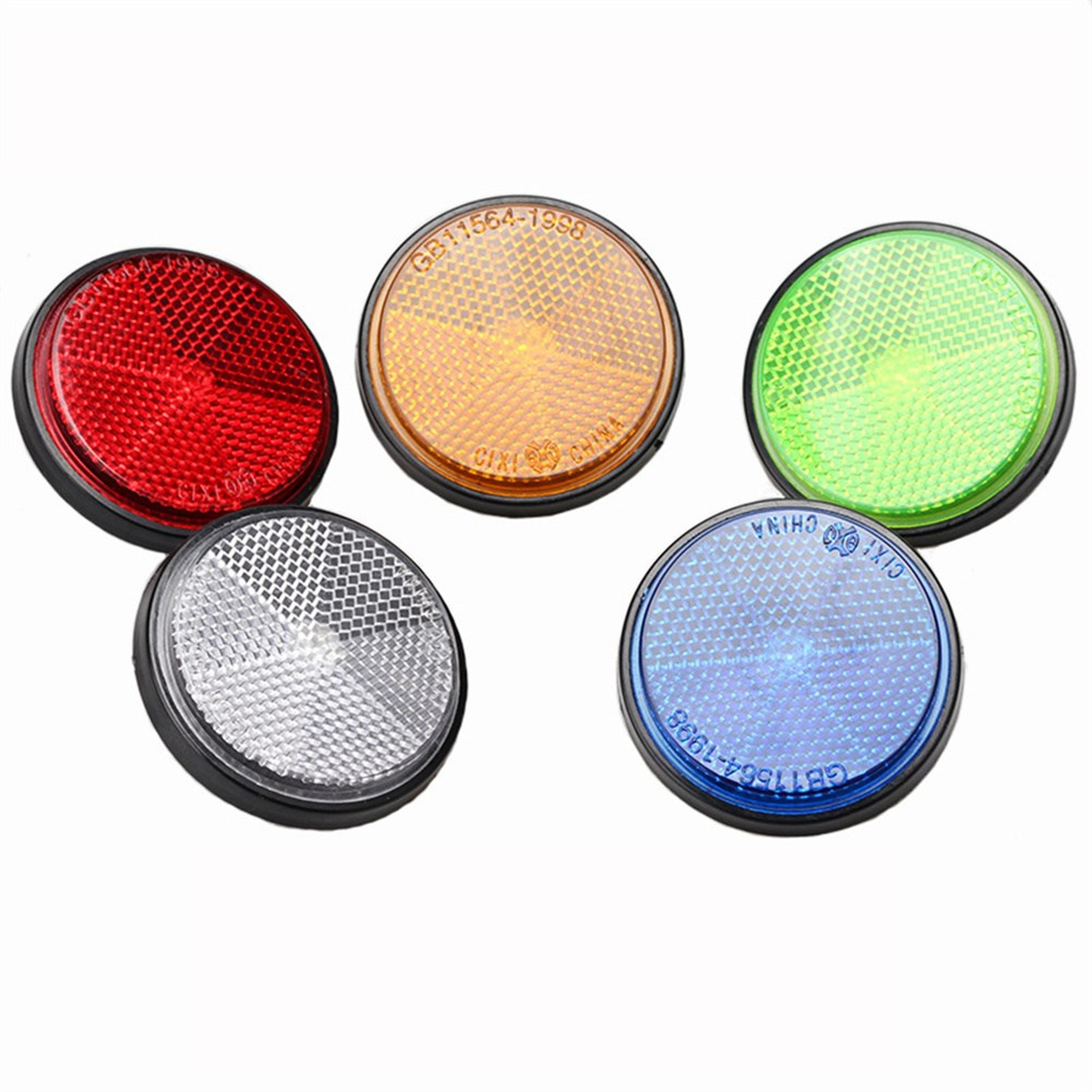 motorcycle night reflector, circular reflector for cars, trucks, refraction light