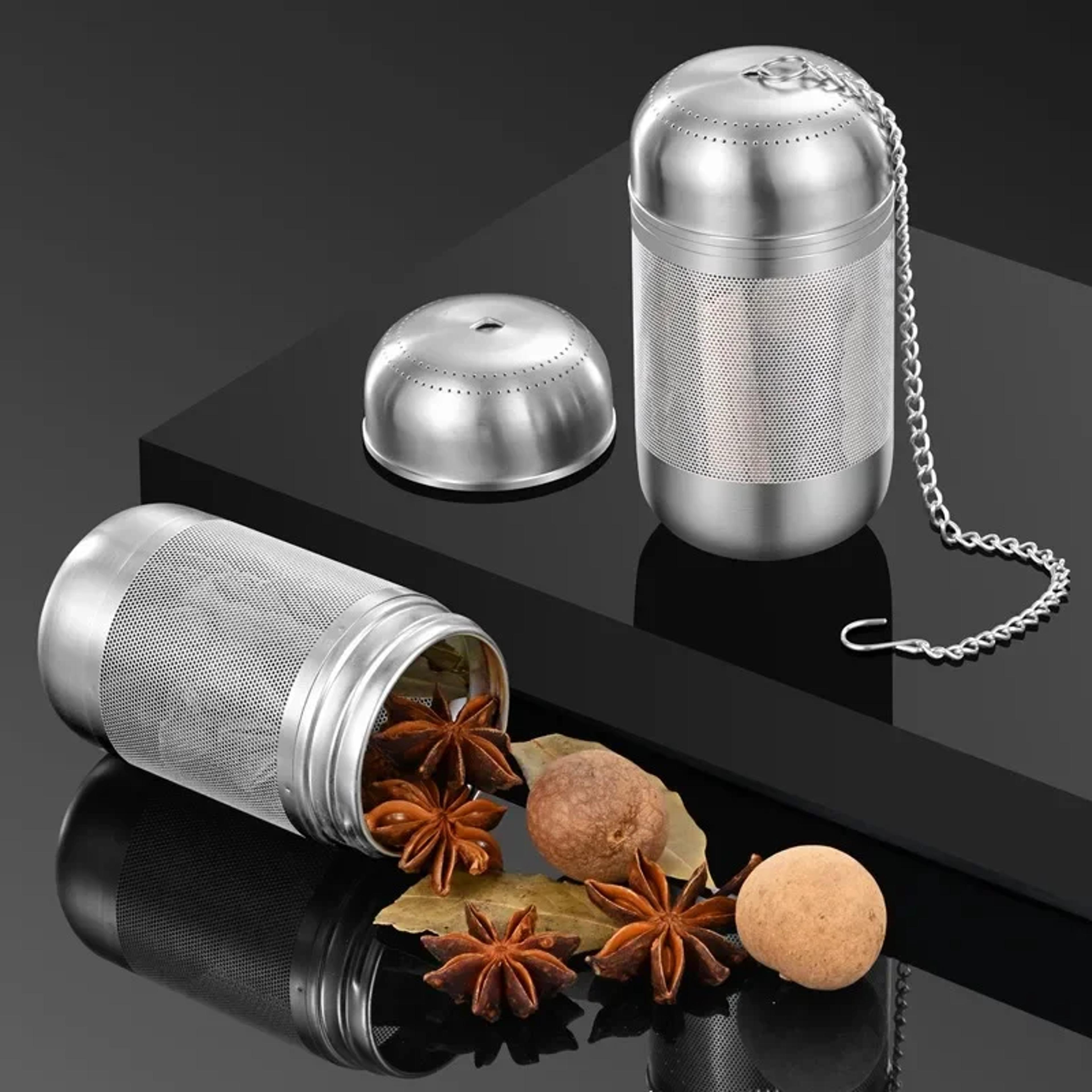stainless steel tea infuser, seasoning strainer ball, fine mesh spice strainer for tea leaves & teapot