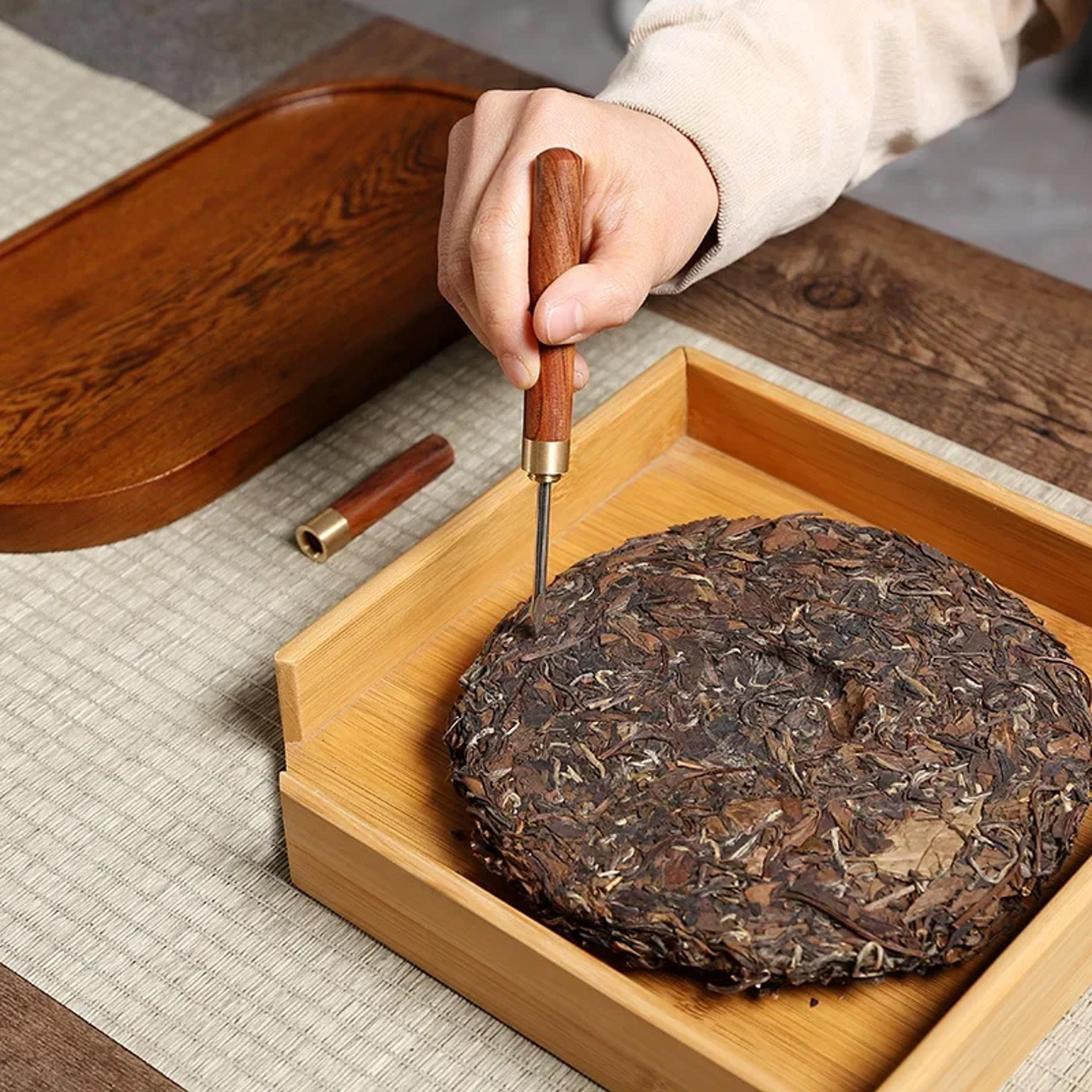 rosewood tea set accessories, sandalwood tea needle handmade, small ebony stainless steel needle
