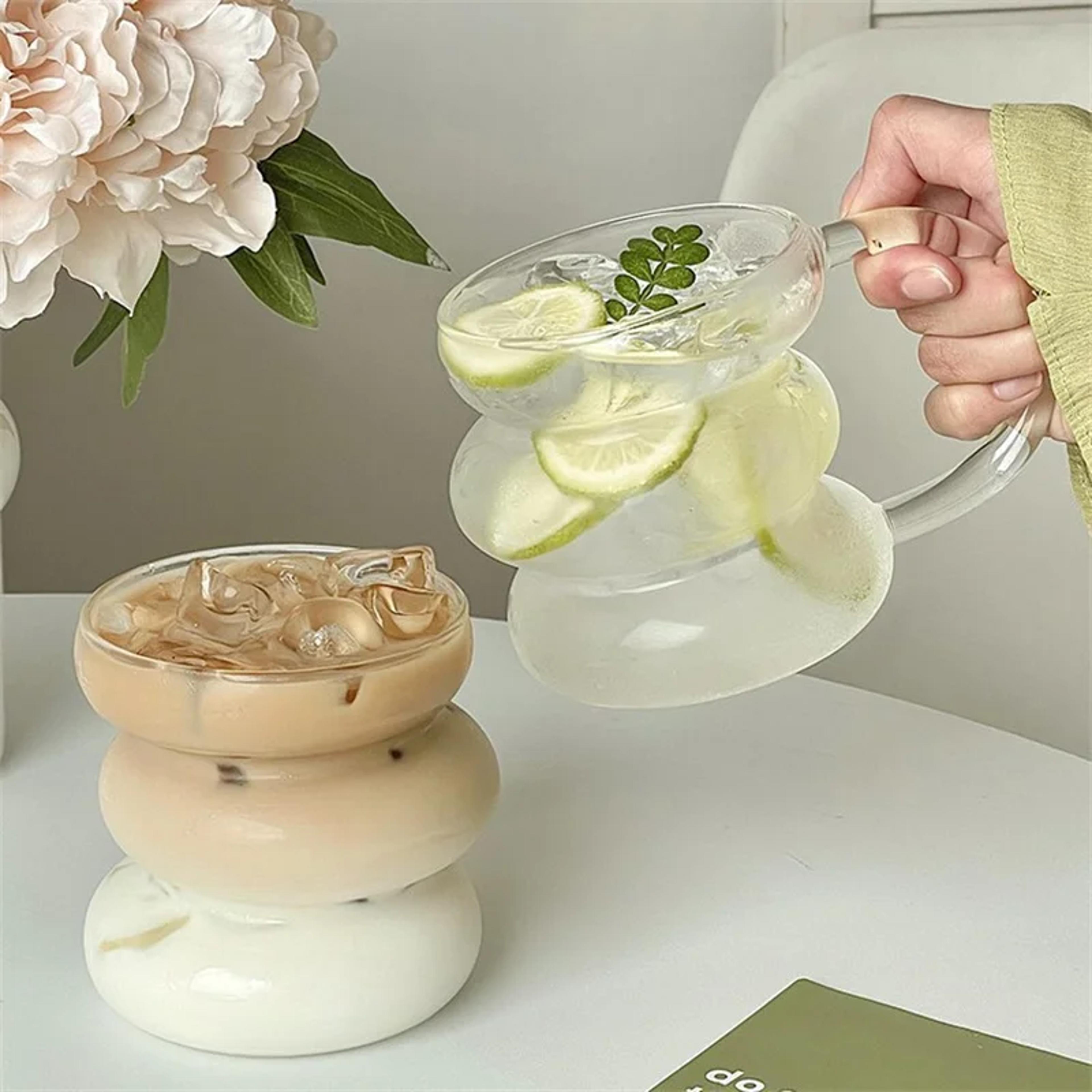 heat resistant coffee mug, irregular transparent glass cup, summer drinks, beer, juice, milk, water, cocktail glass cups