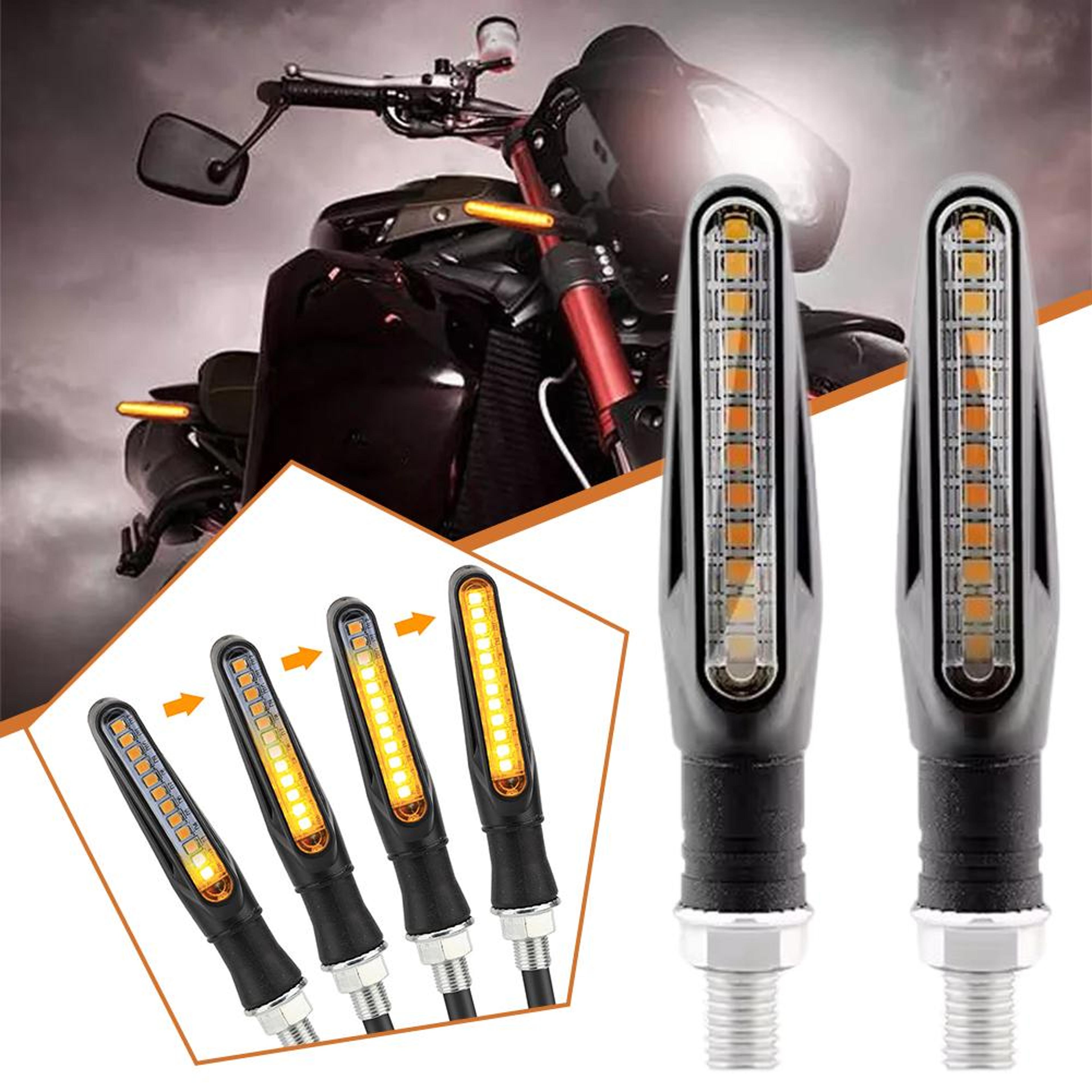 universal motorcycle led turn signal lights | daytime running & indicators | energy-efficient, durable, easy install
