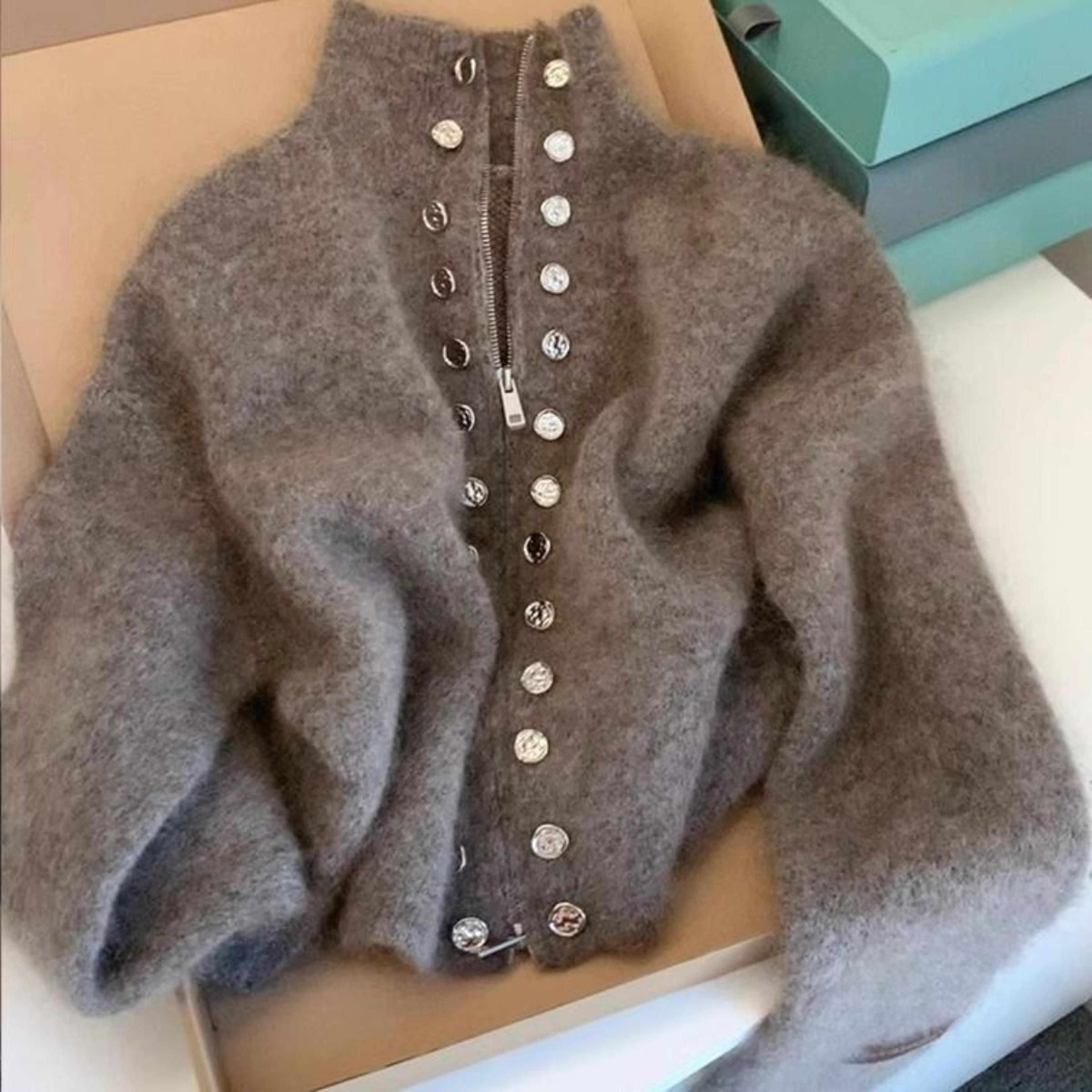 thickened stand collar knitted sweater coat – cozy autumn/winter outerwear for women | casual & elegant fashion jacket