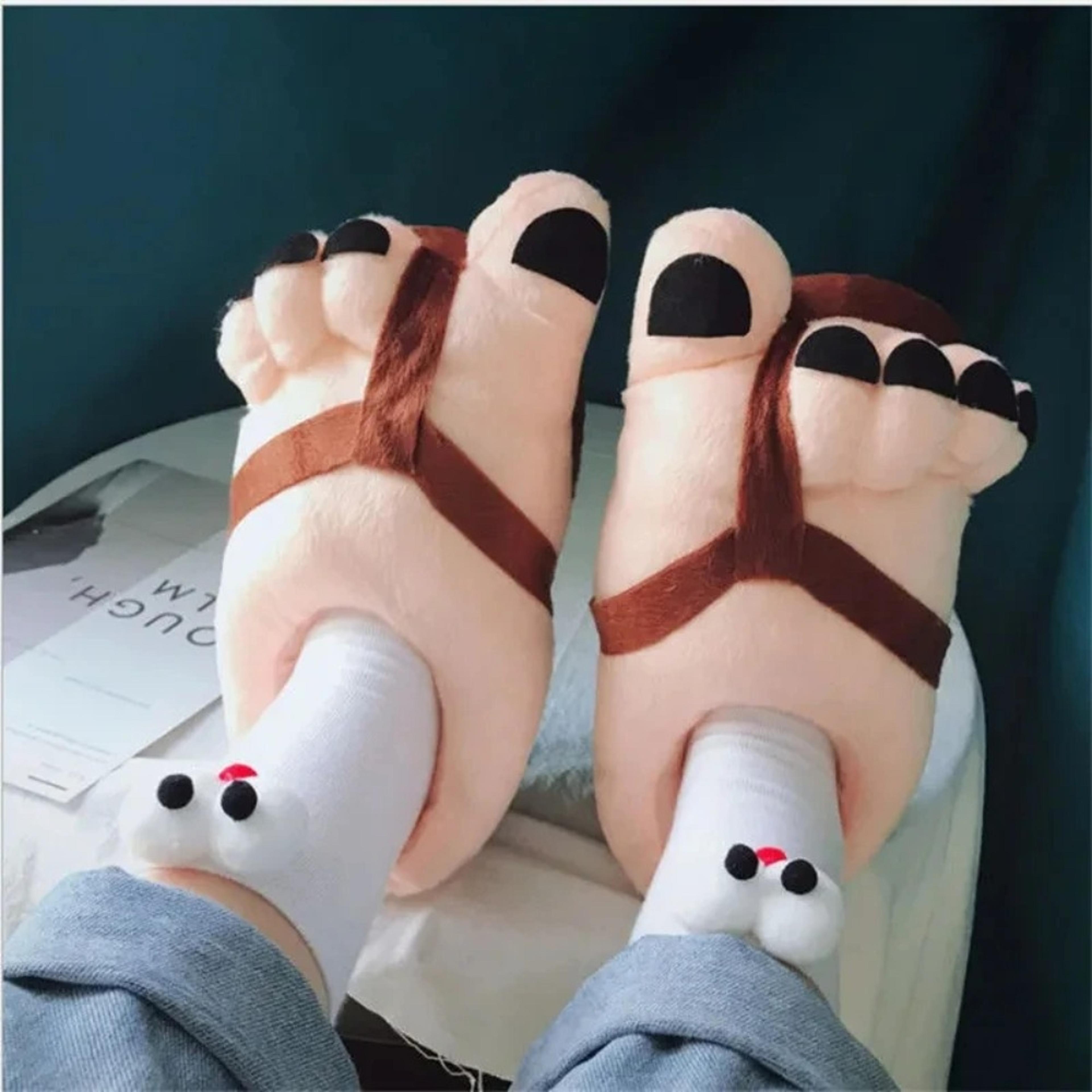 creative winter slippers for men & women | fun big feet couples soft cotton house slides