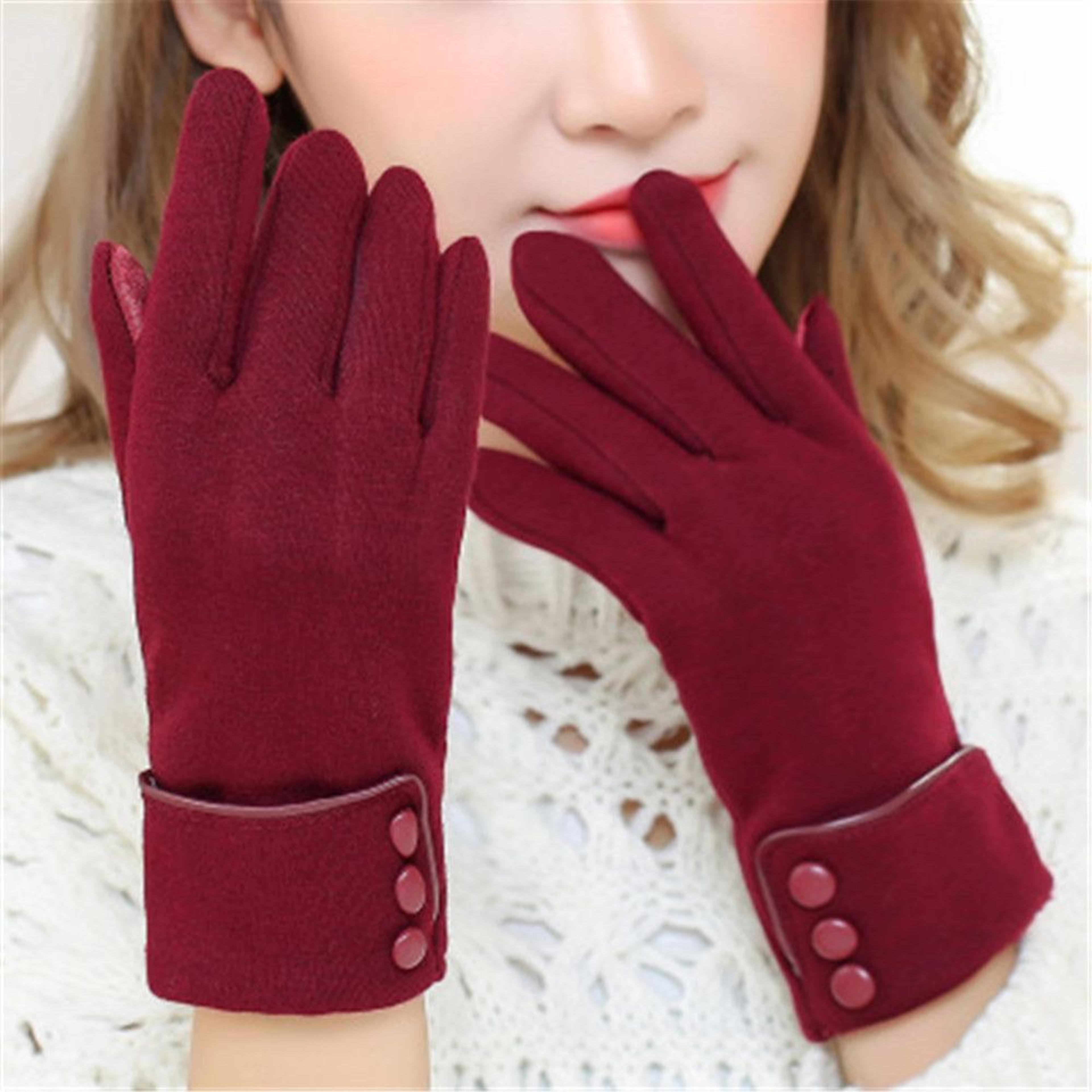 fashion women touch screen gloves winter furry warm mitts for outdoor sports & cycling
