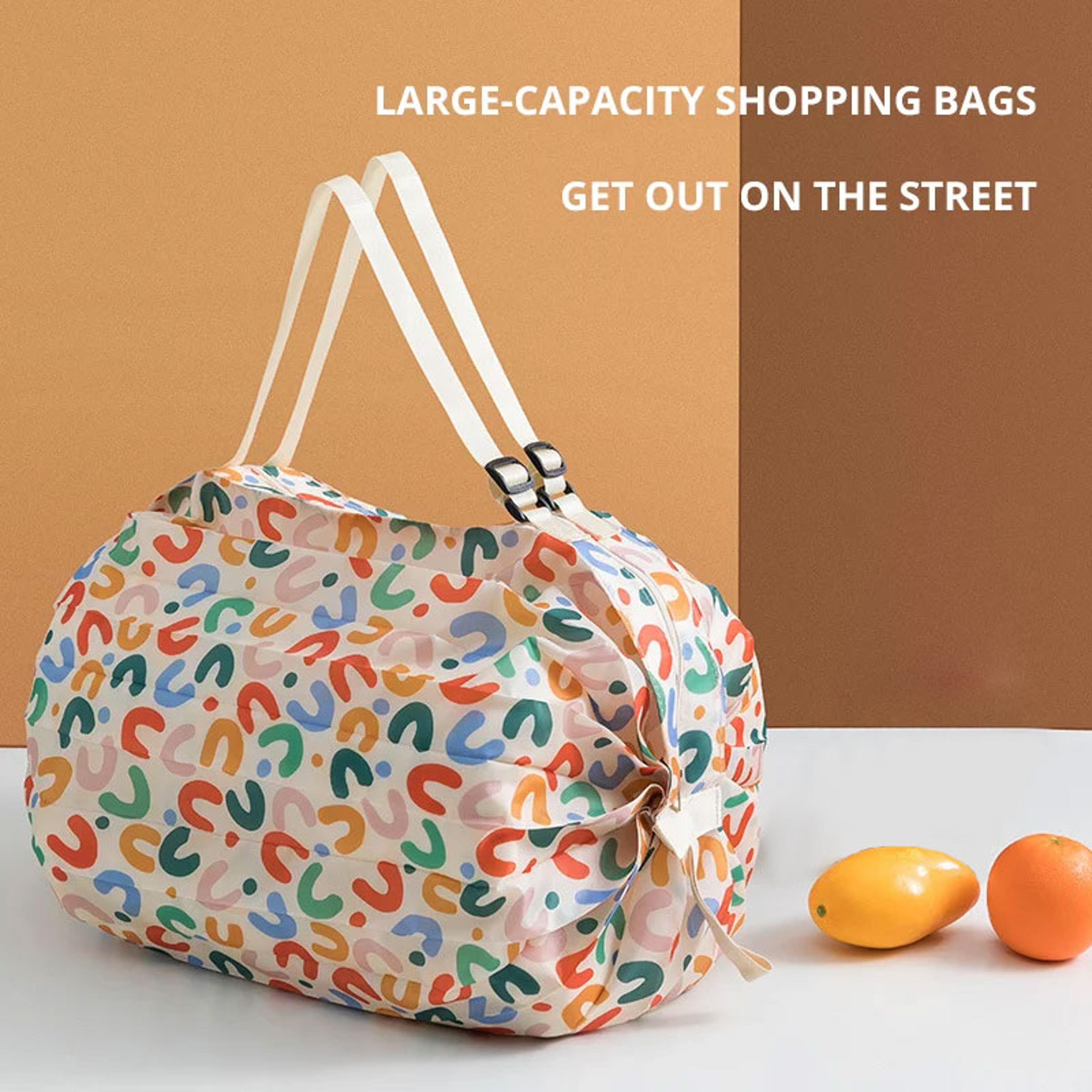 eco-friendly foldable shopping bag – waterproof, portable, large capacity storage for travel