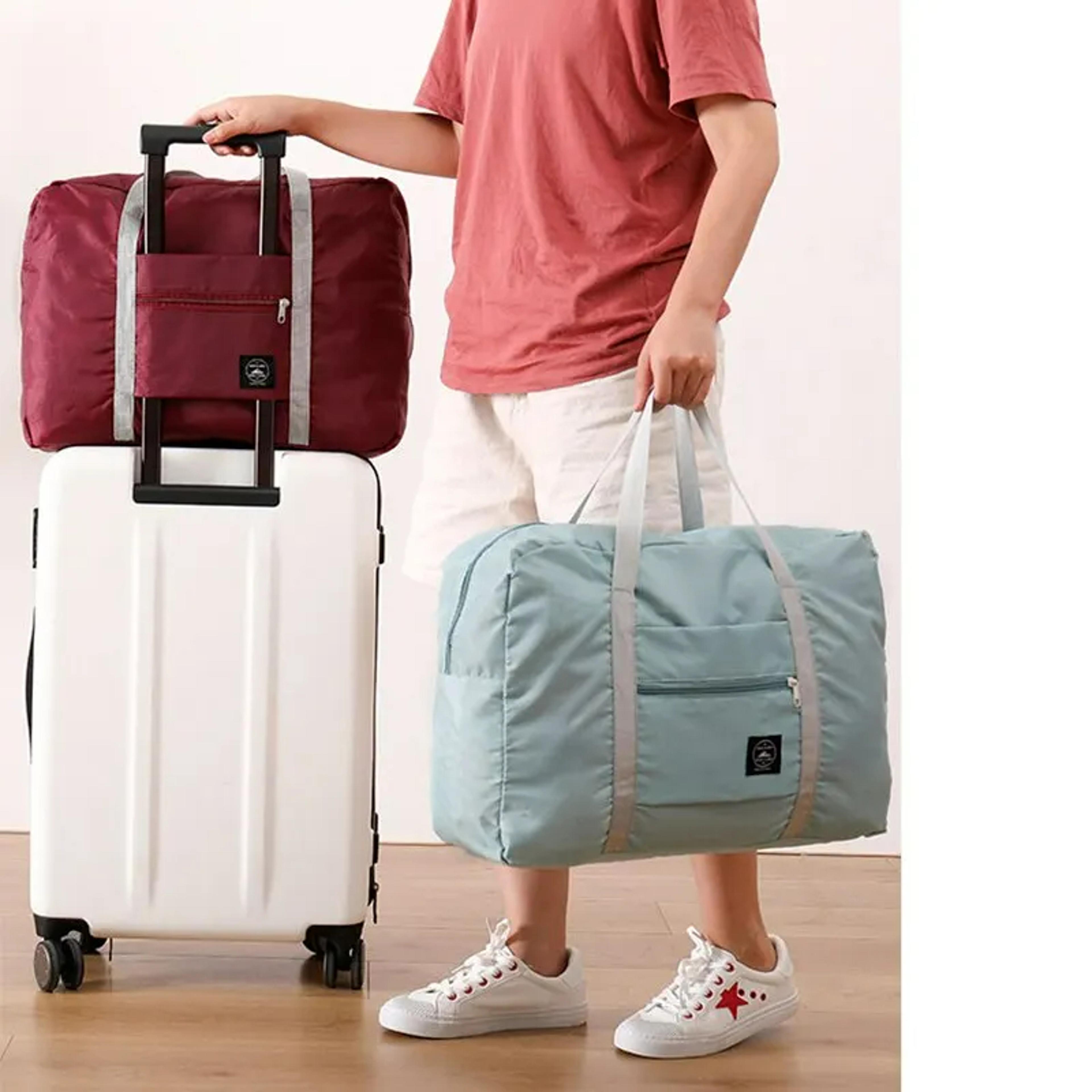 foldable travel duffel bag for airlines carry-on | weekender overnight tote for men & women | gym & travel