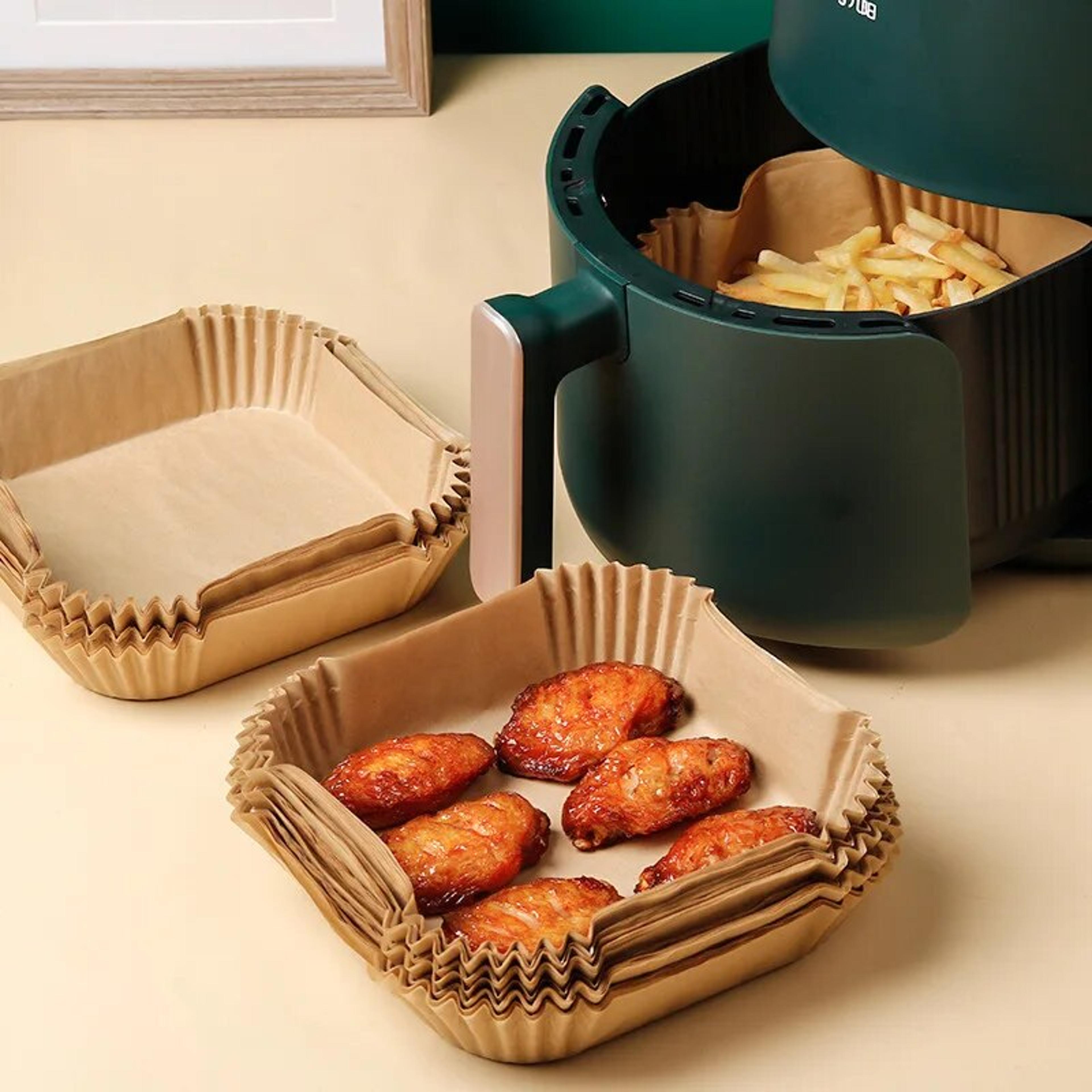 eco-friendly air fryer disposable parchment paper - pieces for baking, steaming & cooking