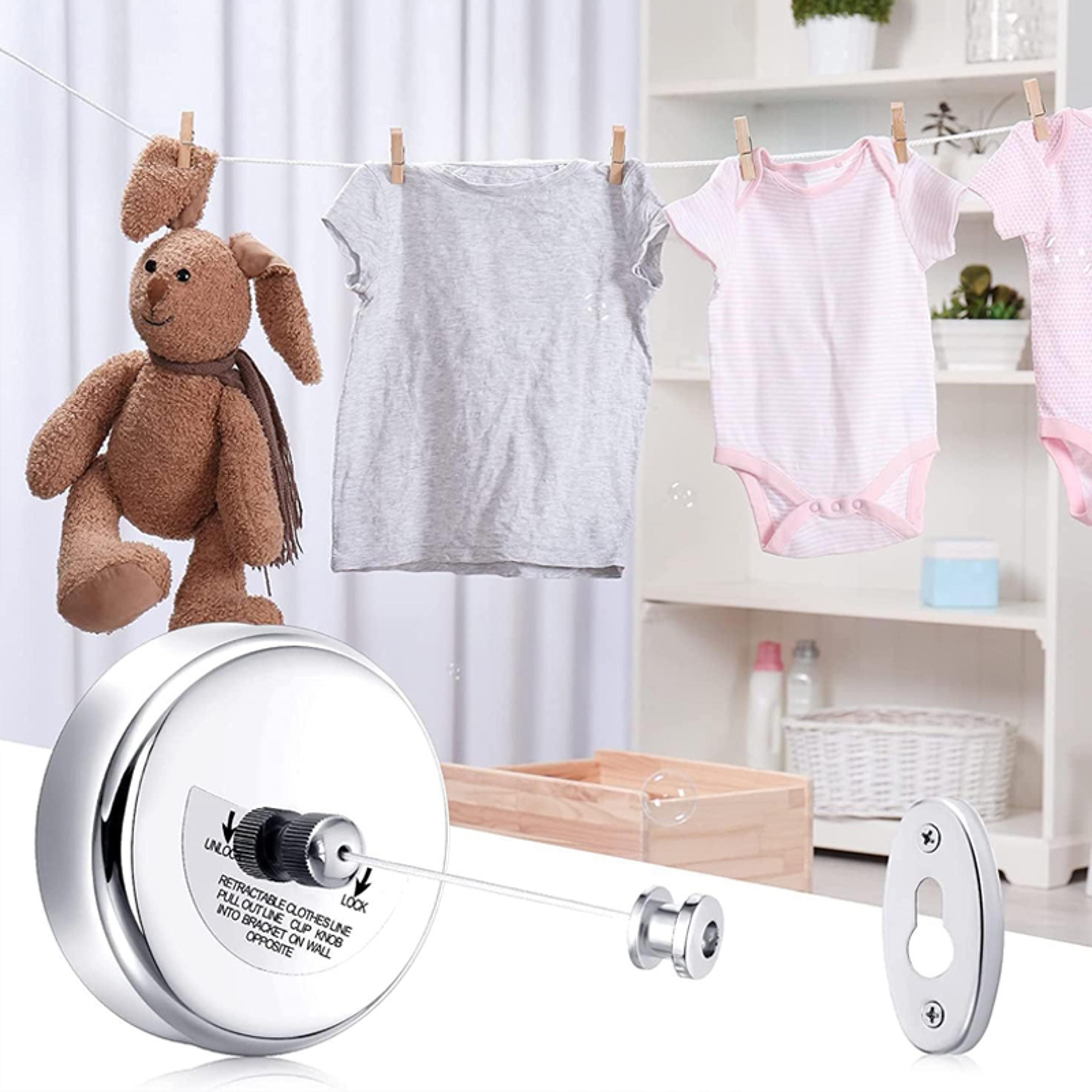 wall-mounted clothes line – adjustable windproof nylon drying rack for laundry, non-slip & durable