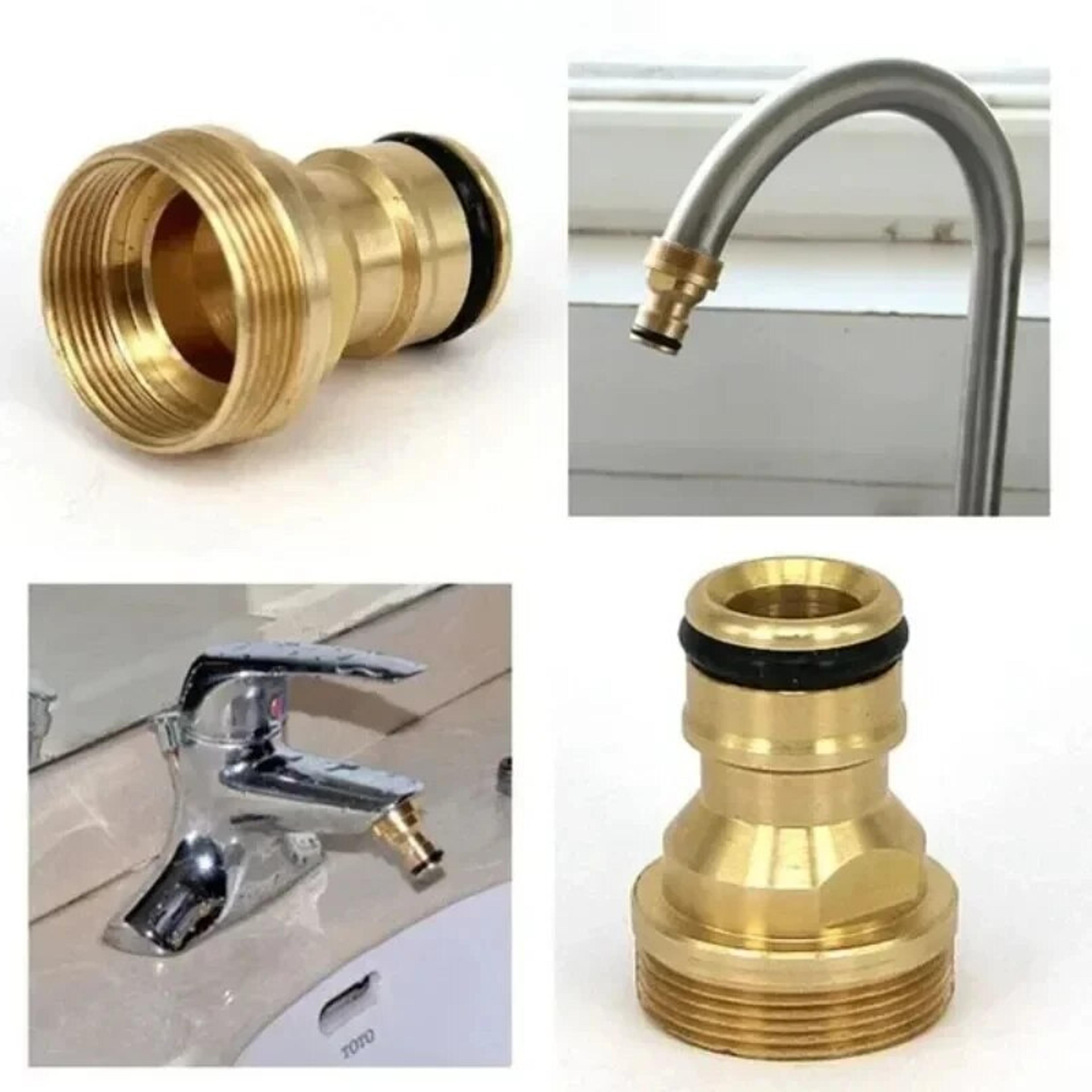 universal brass faucet adapter – premium watering garden hose connector for mixer tap, basin & faucet