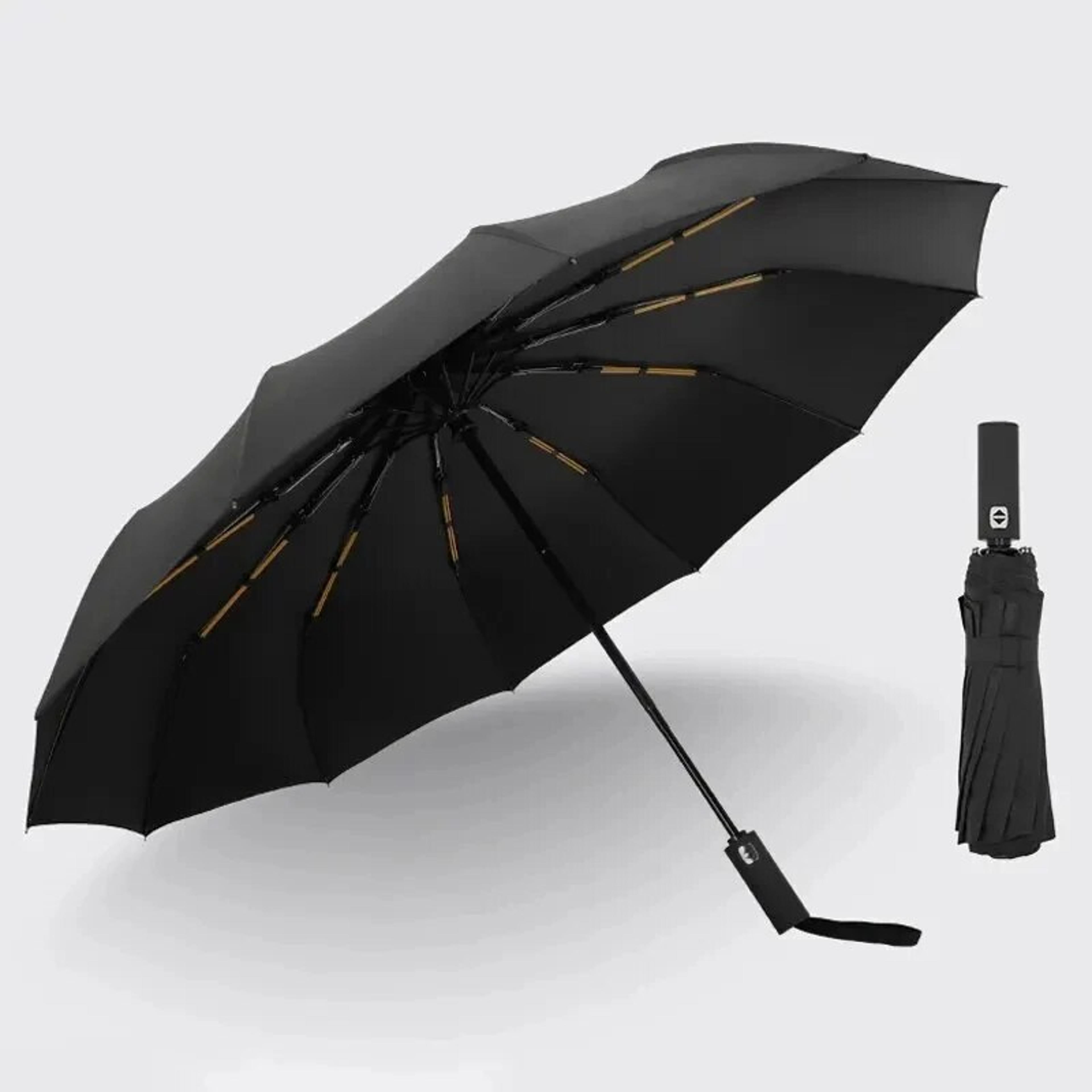 bone black glue fully automatic umbrella – durable, uv resistant, folding umbrella for men & women