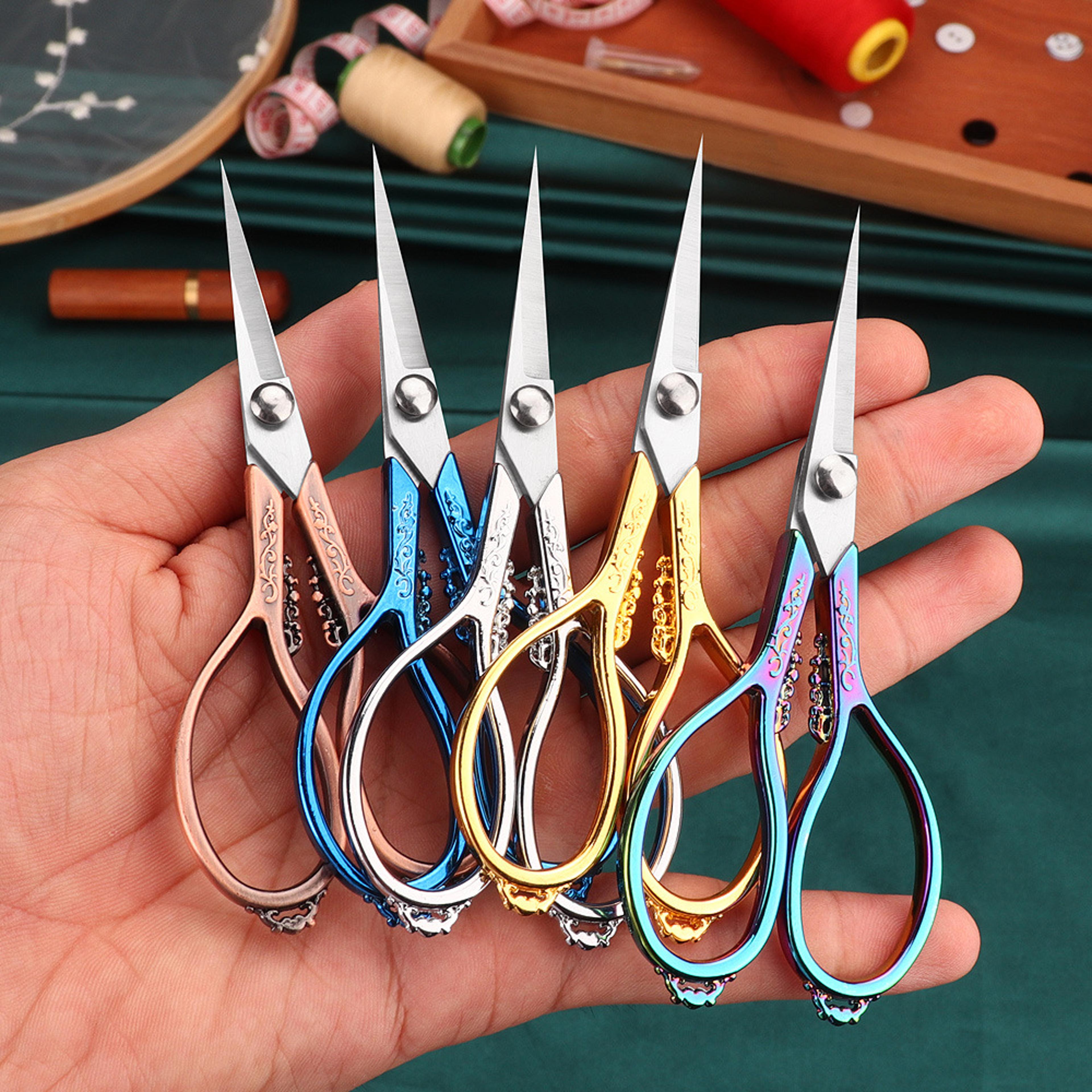 vintage retro cross stitch scissors – durable high-quality stainless steel tailor shears for fabric cutting