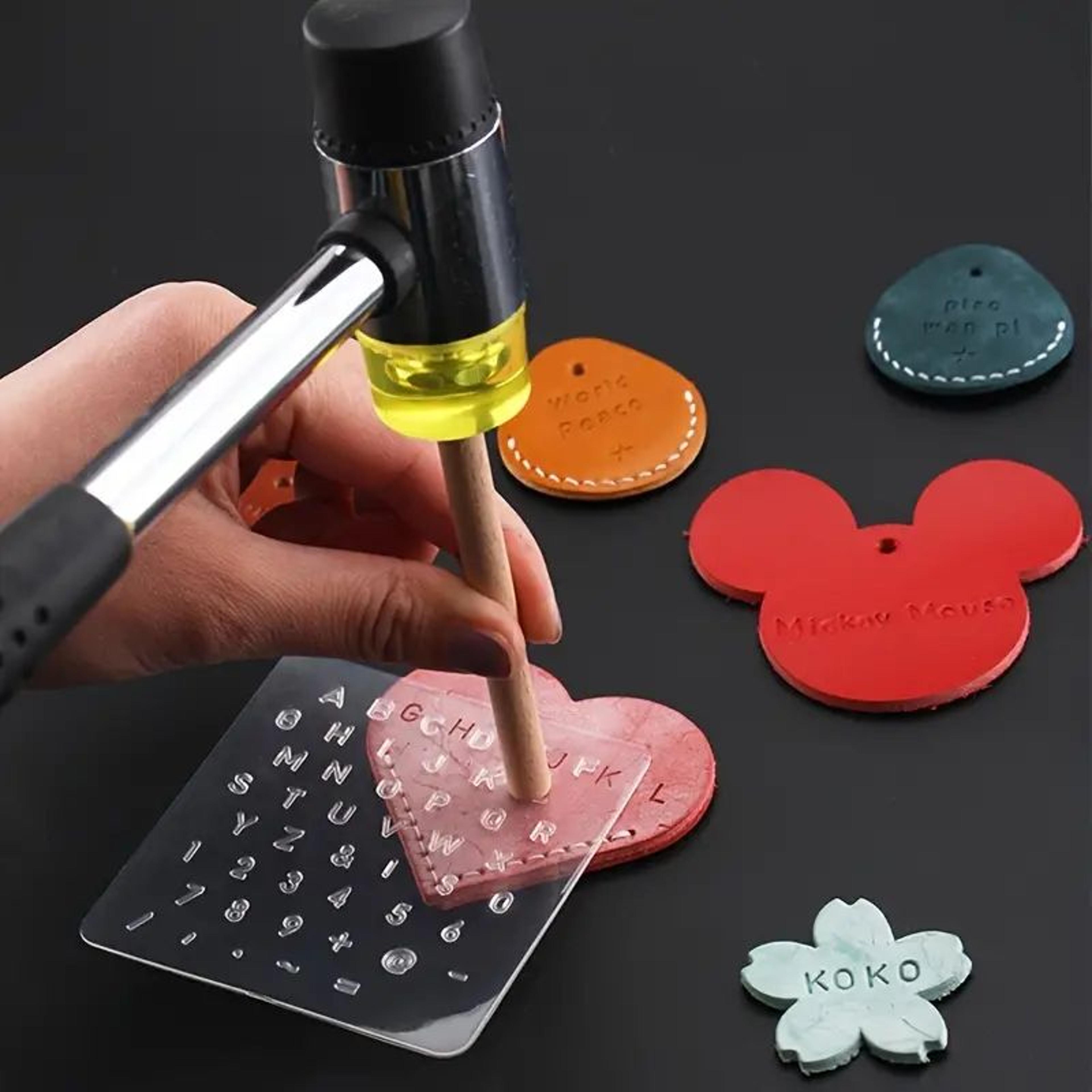 diy leather carving tool set - movable copper letter punch for transparent leather printing
