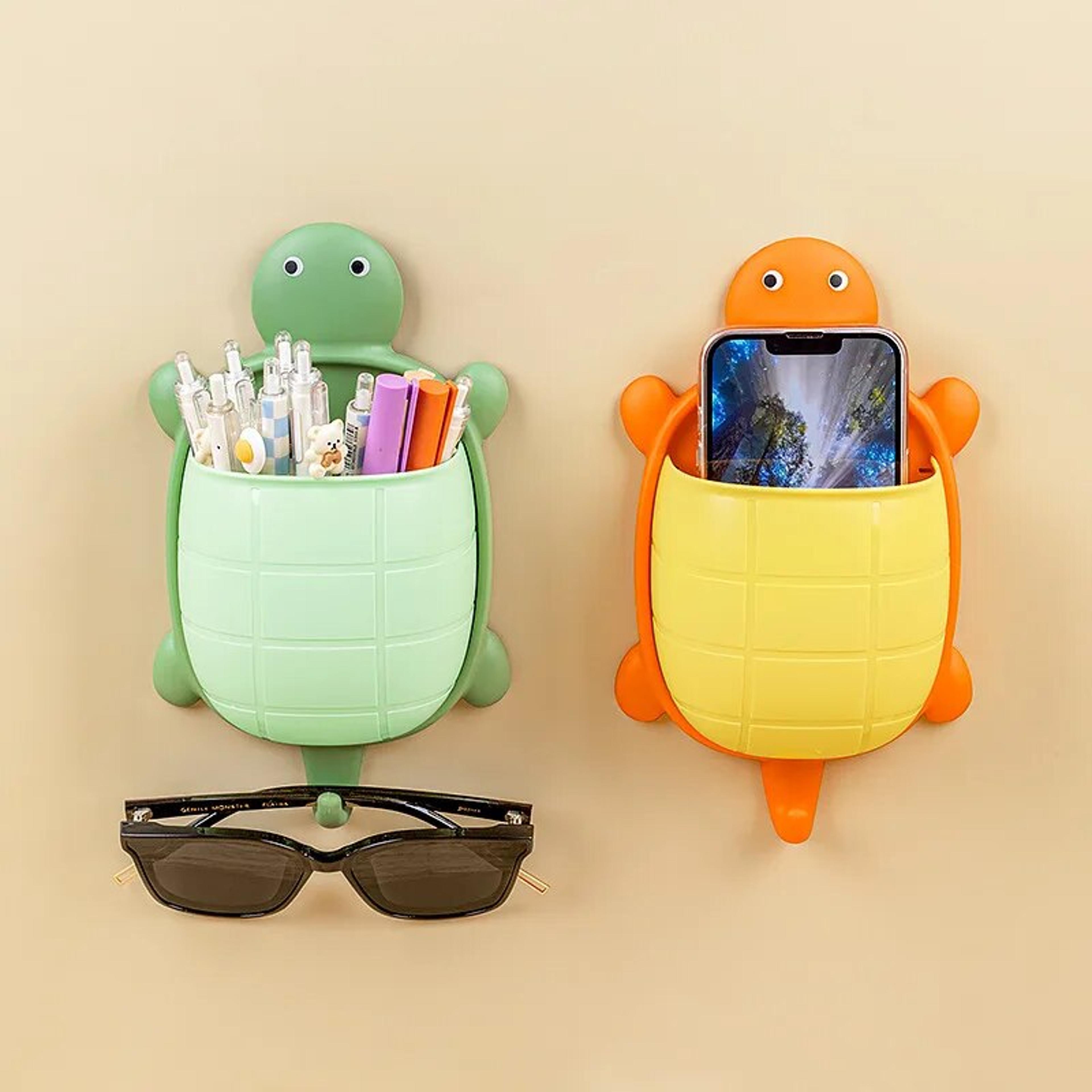 cute turtle design toothbrush holder – creative cartoon bathroom storage organizer