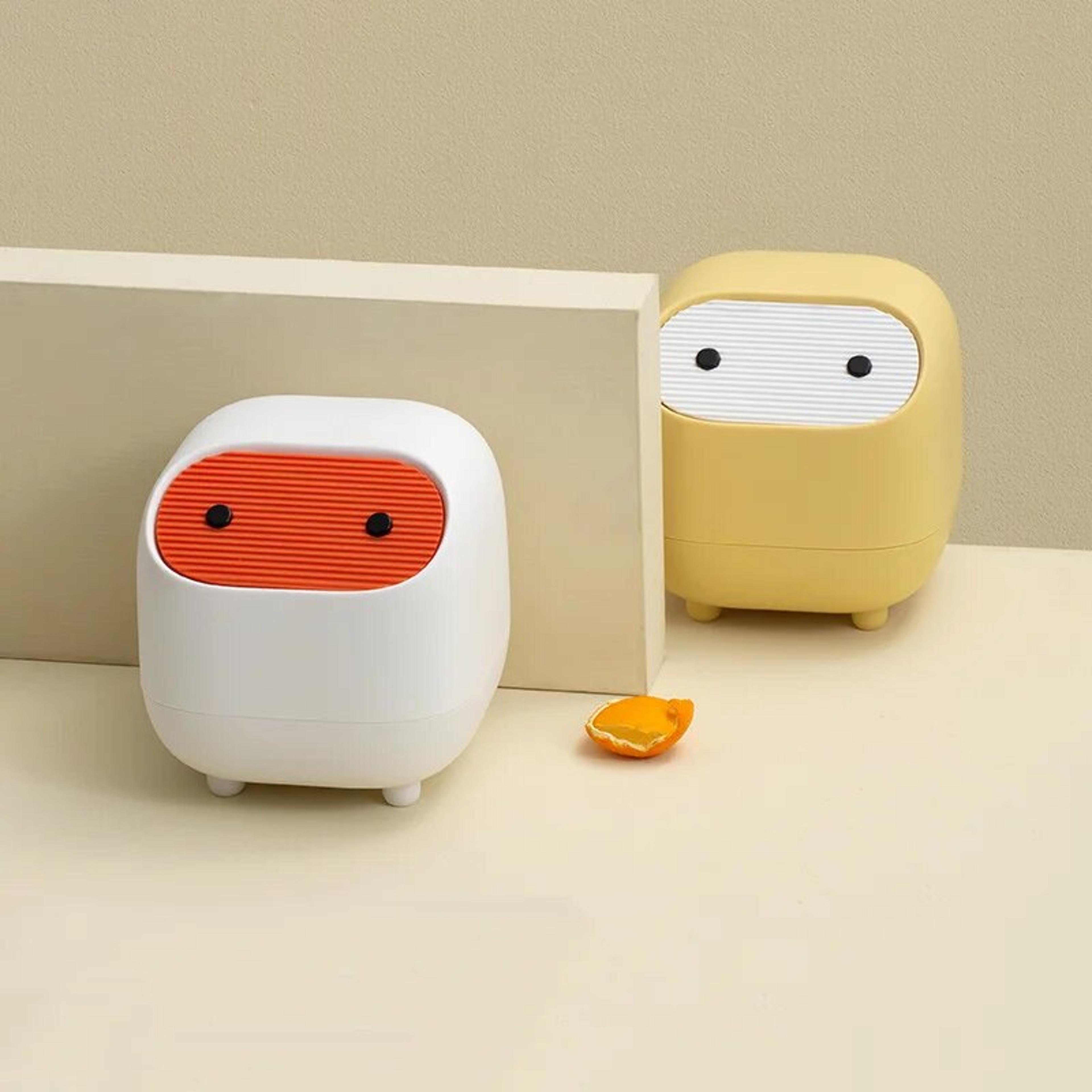 mini ninja desktop trash can – creative small office press trash can, cute storage box for desk organization