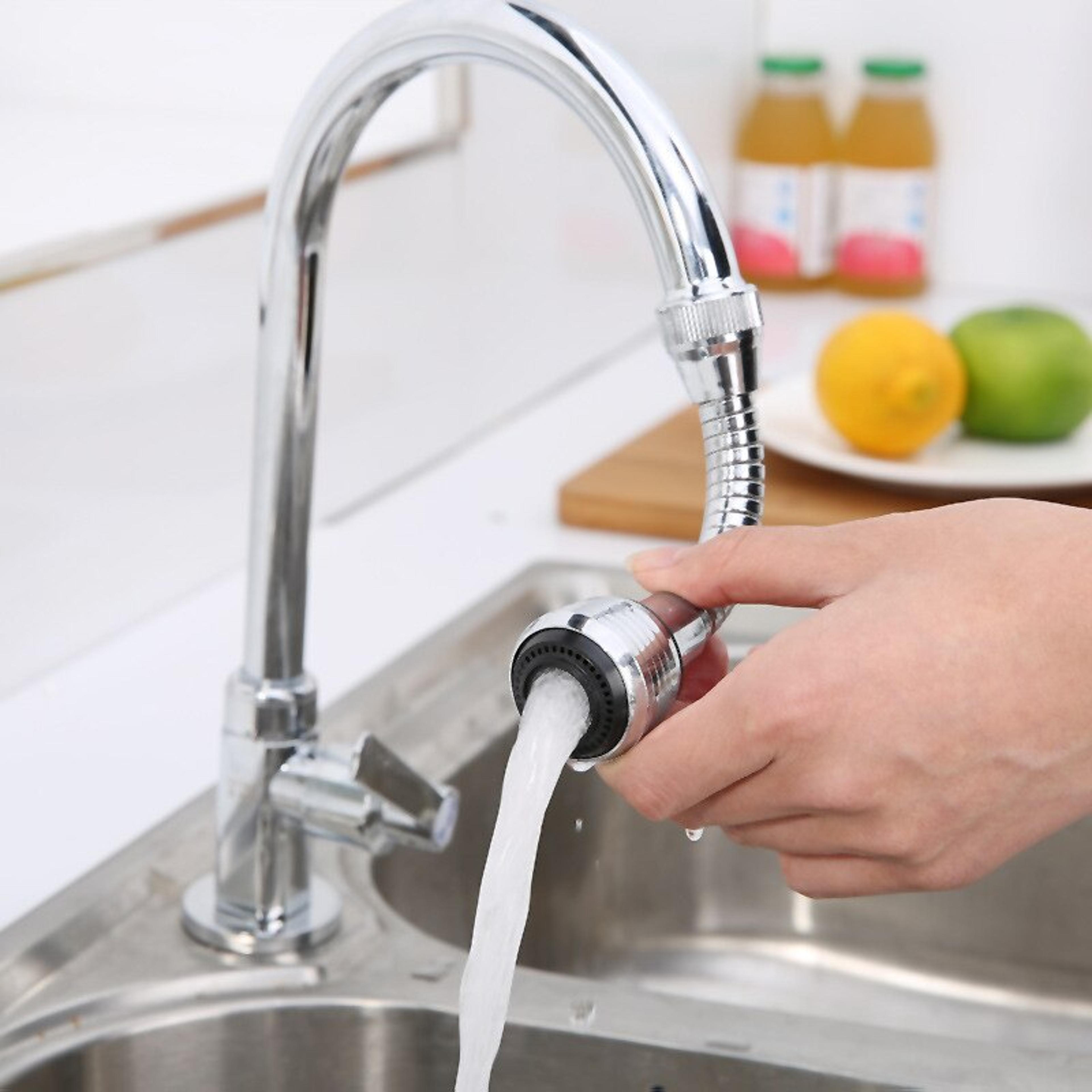rotable foaming faucet extender - stainless steel elastic, rotation for kitchen & bathroom
