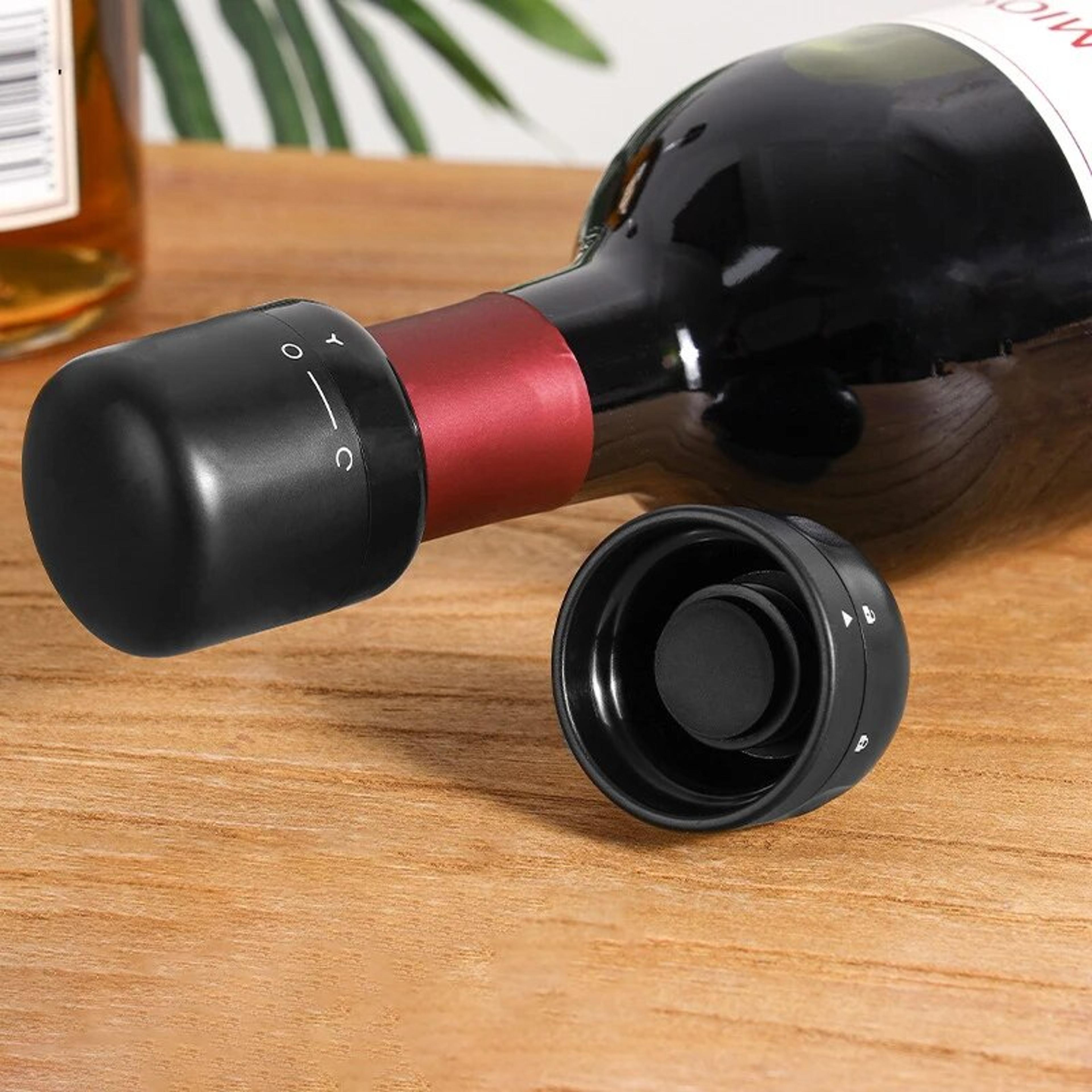 black wine bottle stoppers - leak-proof sealing caps for wine, champagne, and spirits preservation - mini size for domes