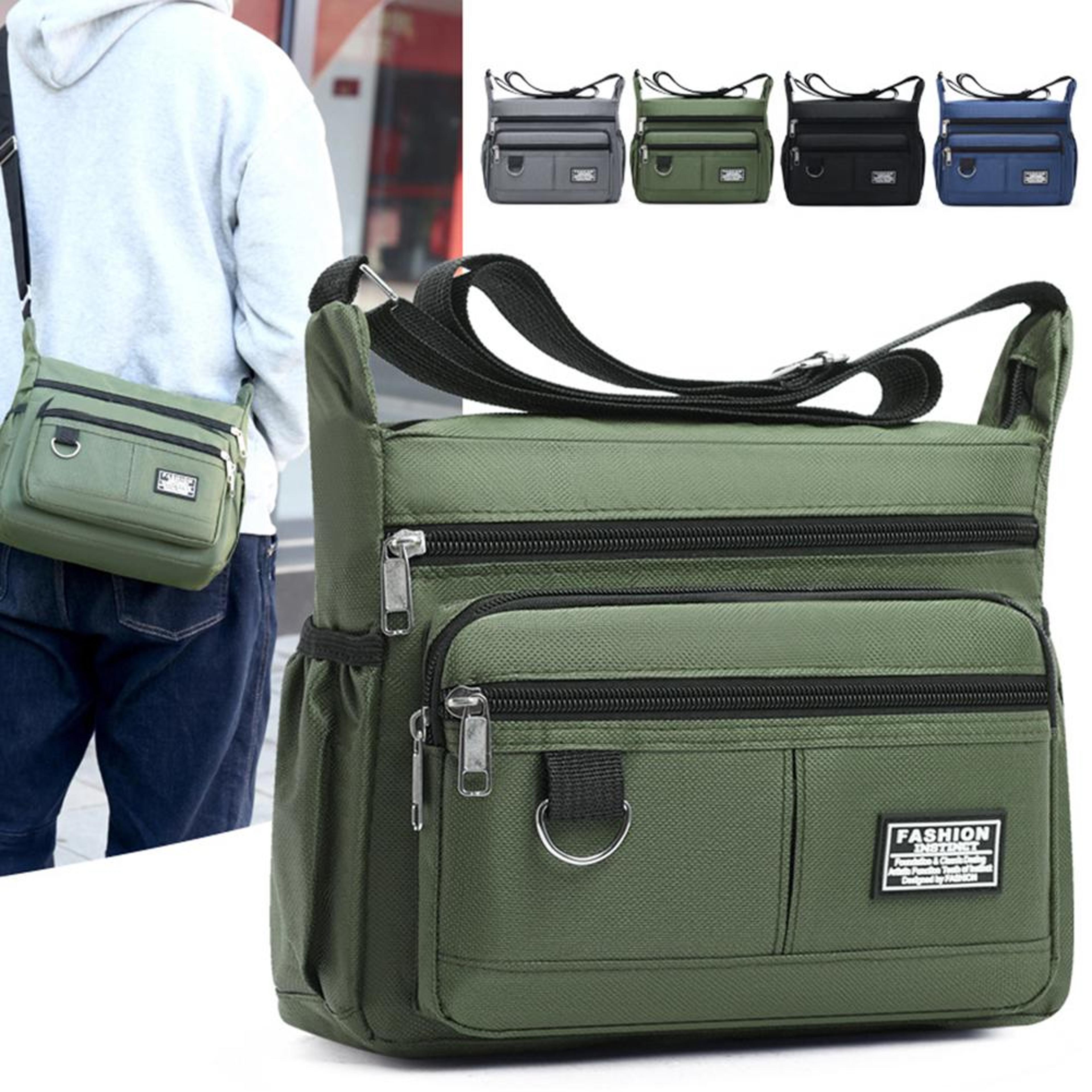 men's crossbody shoulder bag with large capacity and multi-pockets for business & casual use