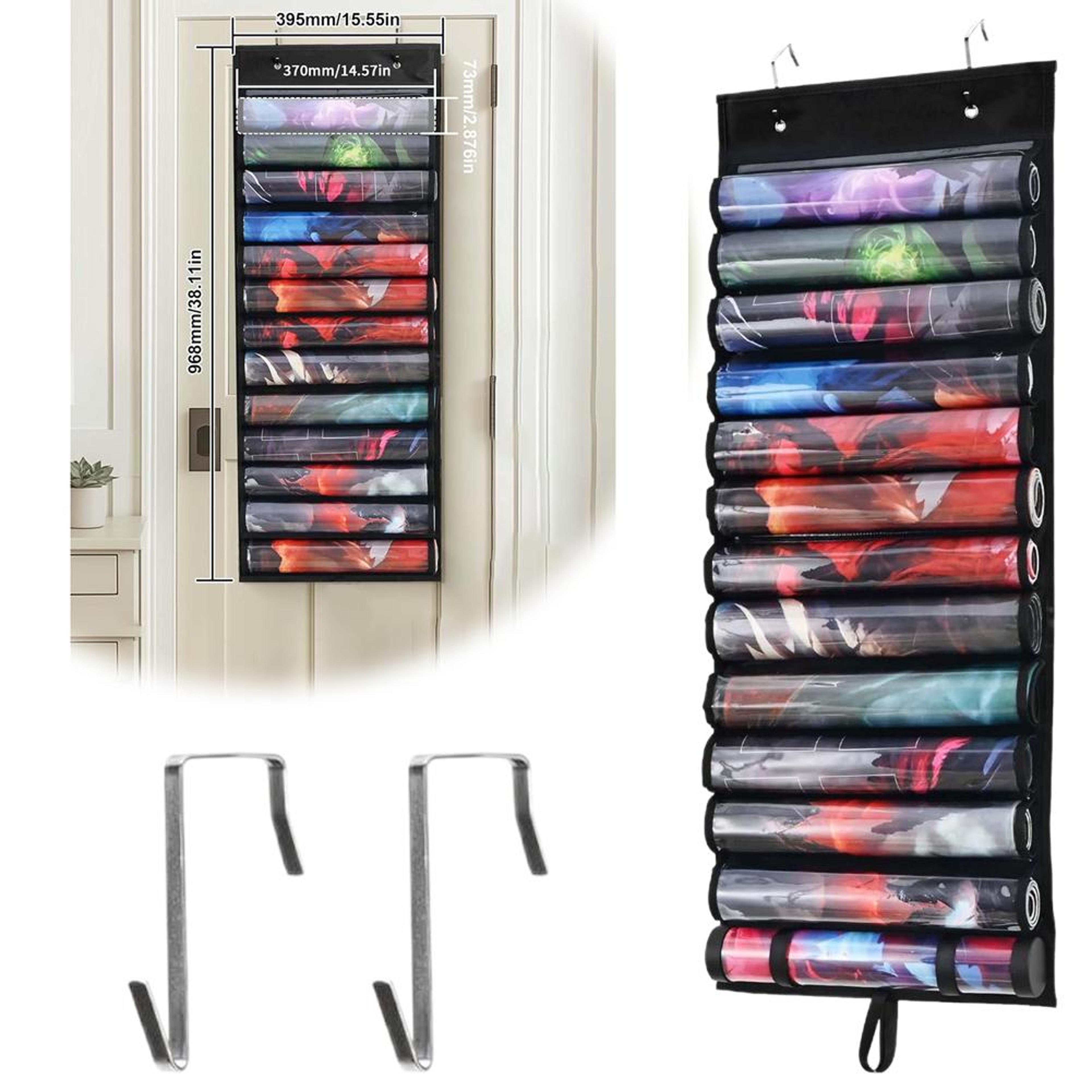 portable playmat holder and storage bag for tcg/rpg mats – organized and convenient, includes hooks