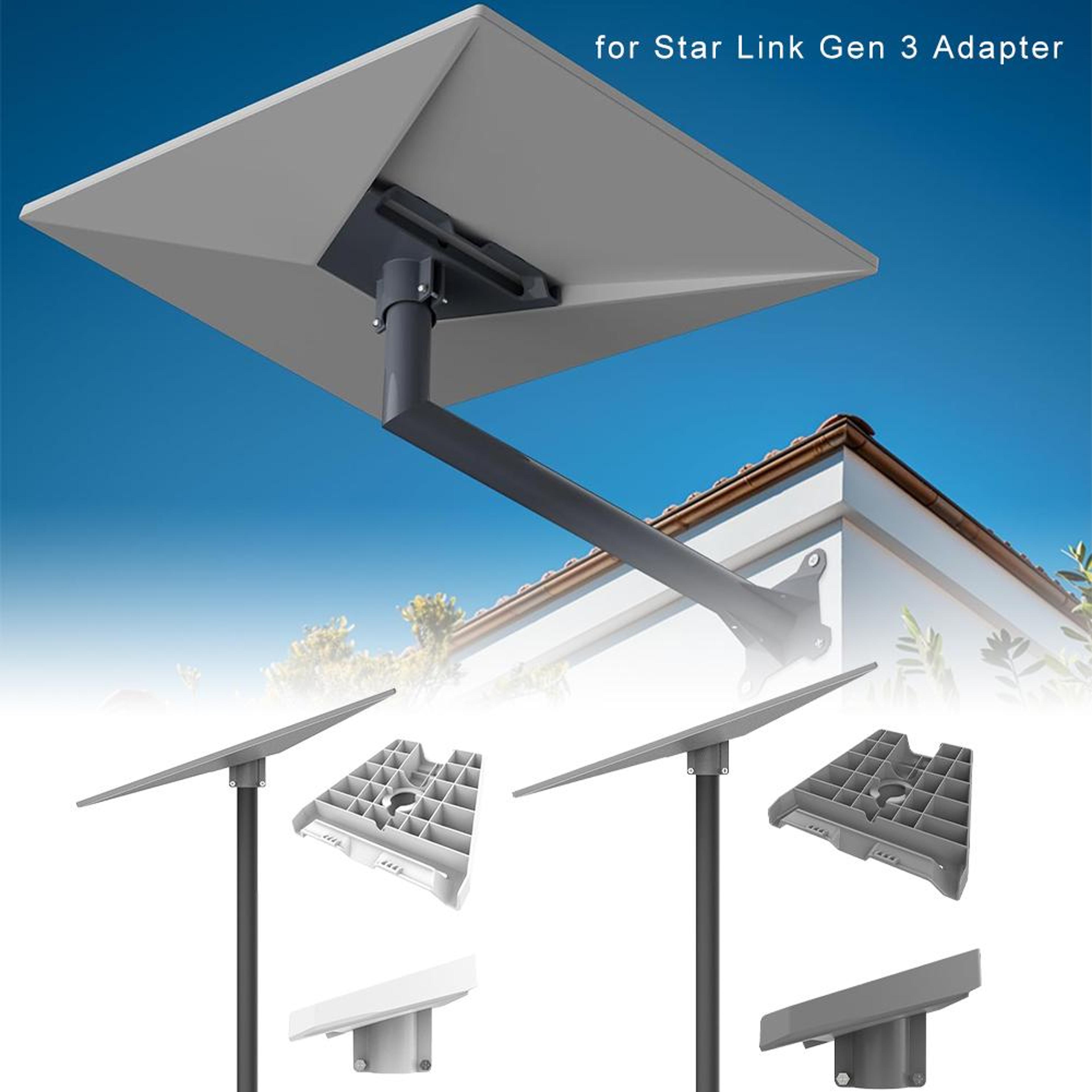 for starlink gen pipe adapter mount – abs pole bracket for satellite dish installation