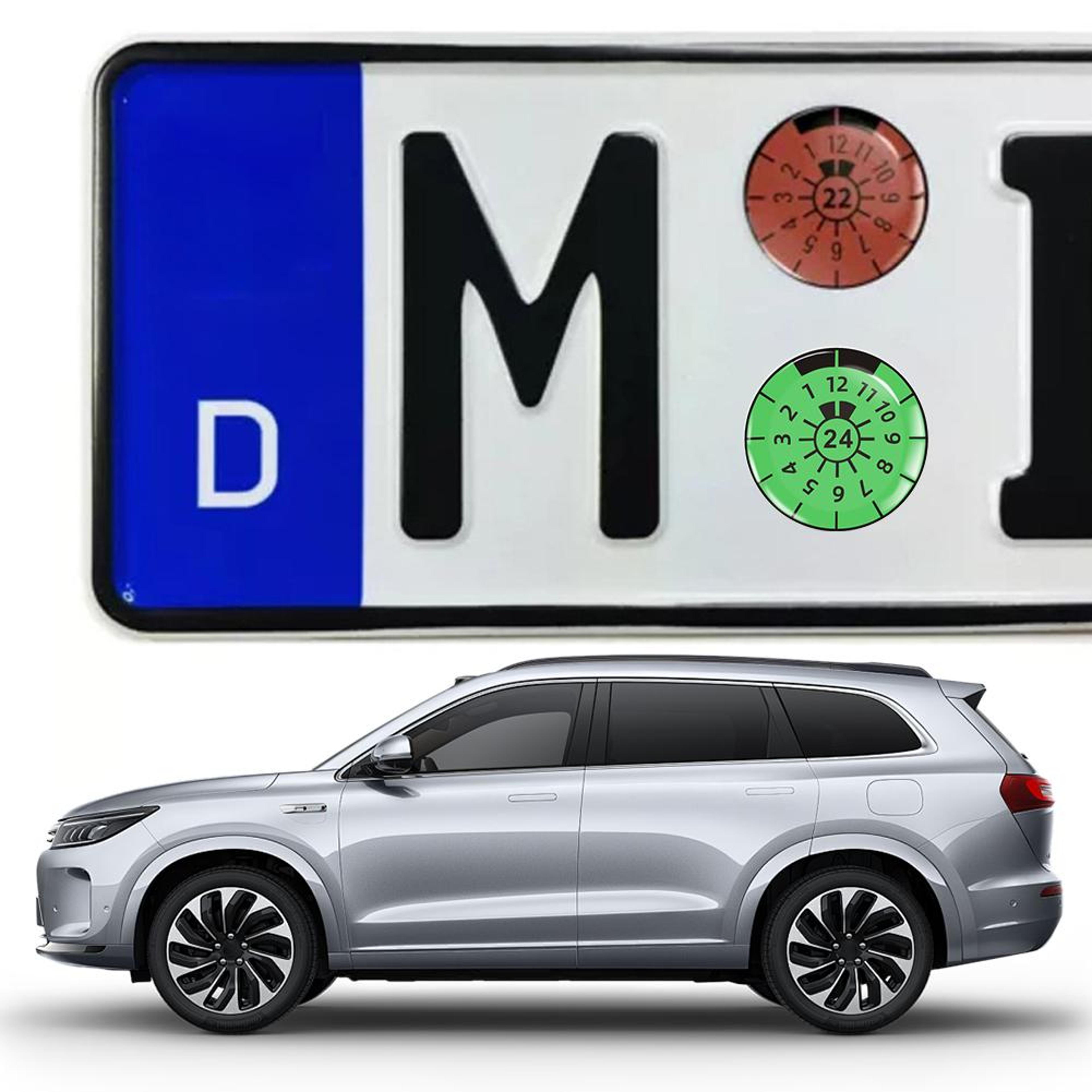 gel stickers for german license plates – uv resistant car badge emblem, waterproof raised decals