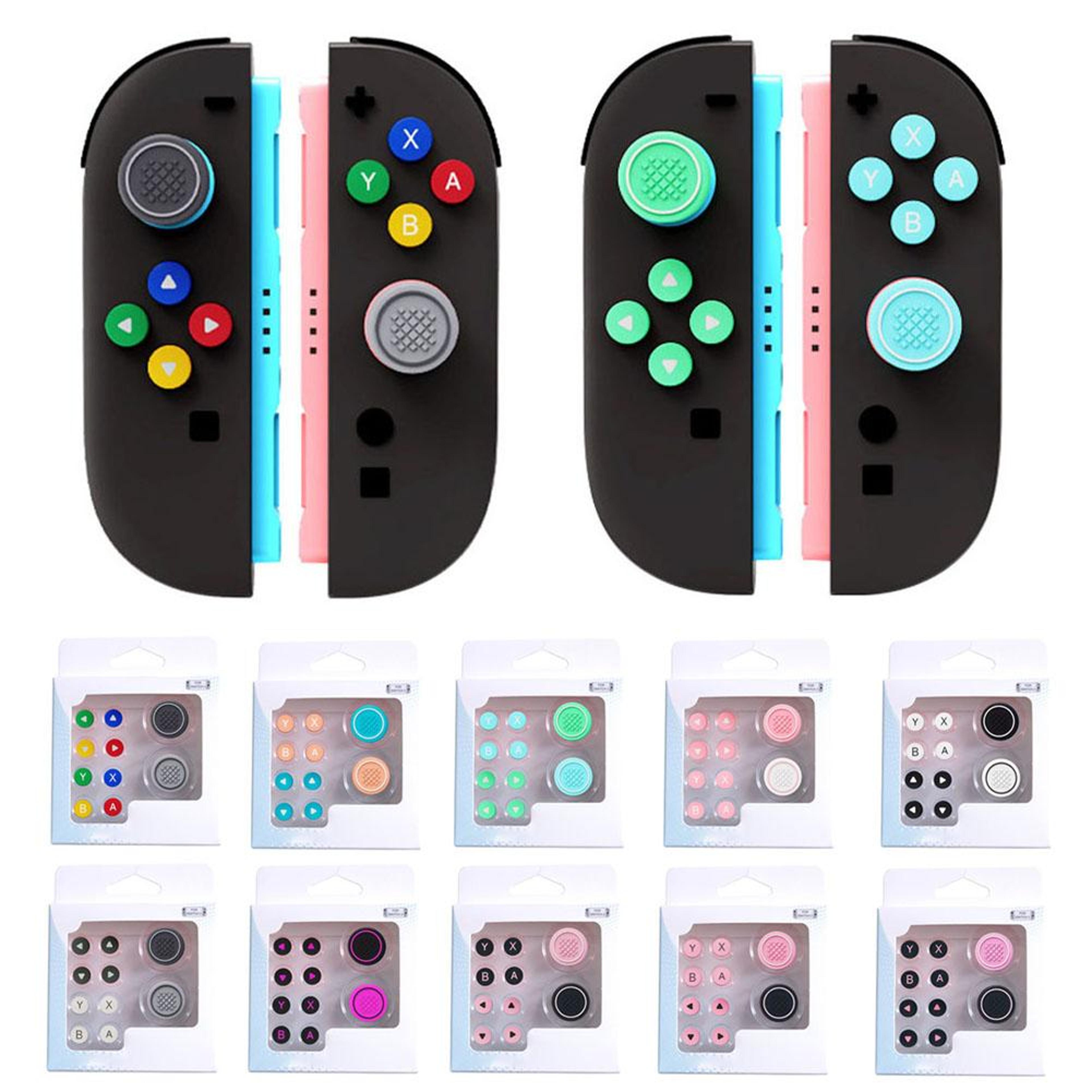 colorful silicone thumb button caps for switch joysticks – customizable & comfortable controller accessories