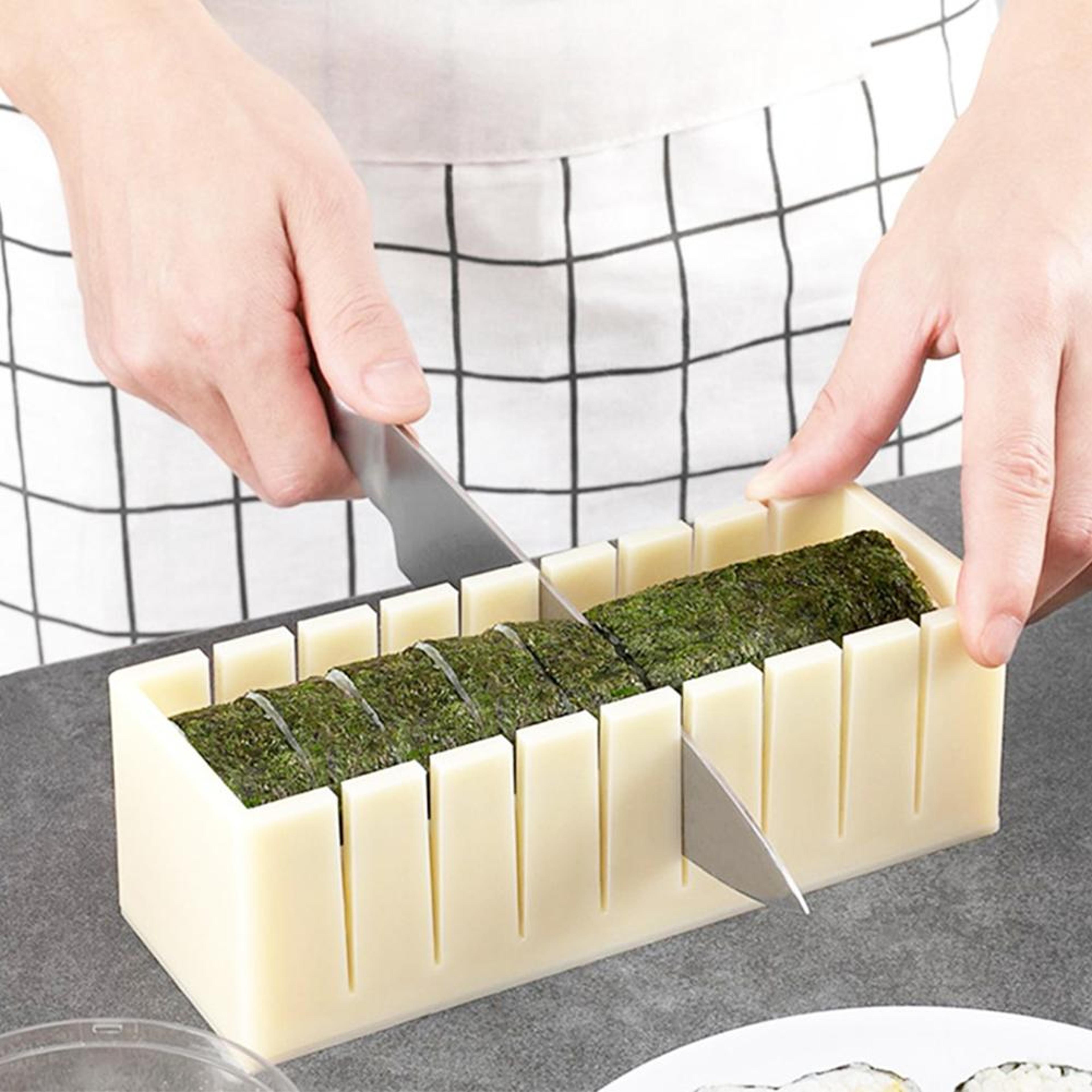 reusable sushi maker kit: round, square & heart-shaped kimbap sushi roll molds – sushi making tools for perfect rolls