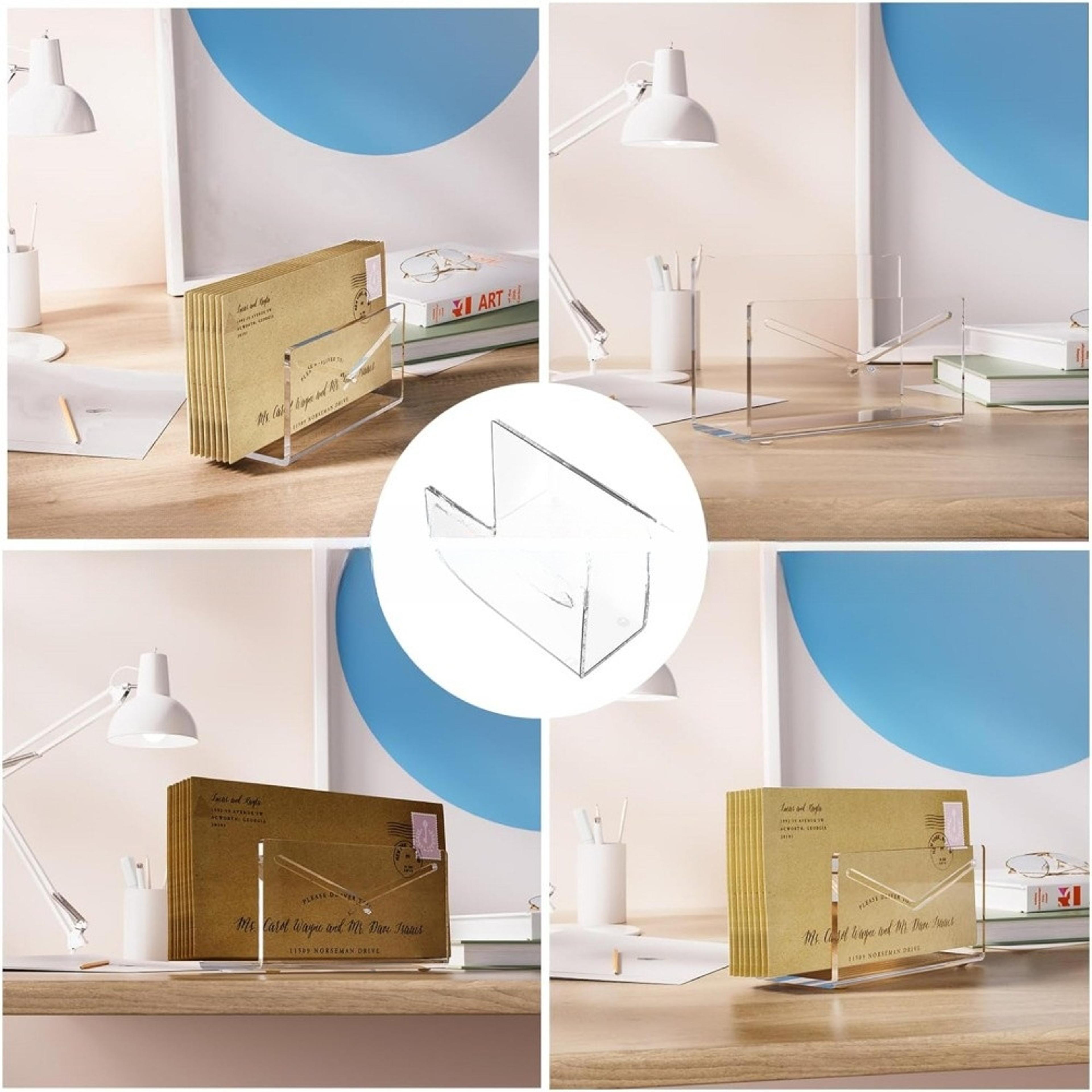 acrylic desk organizer - stylish mail tray & file holder for office, home, or school