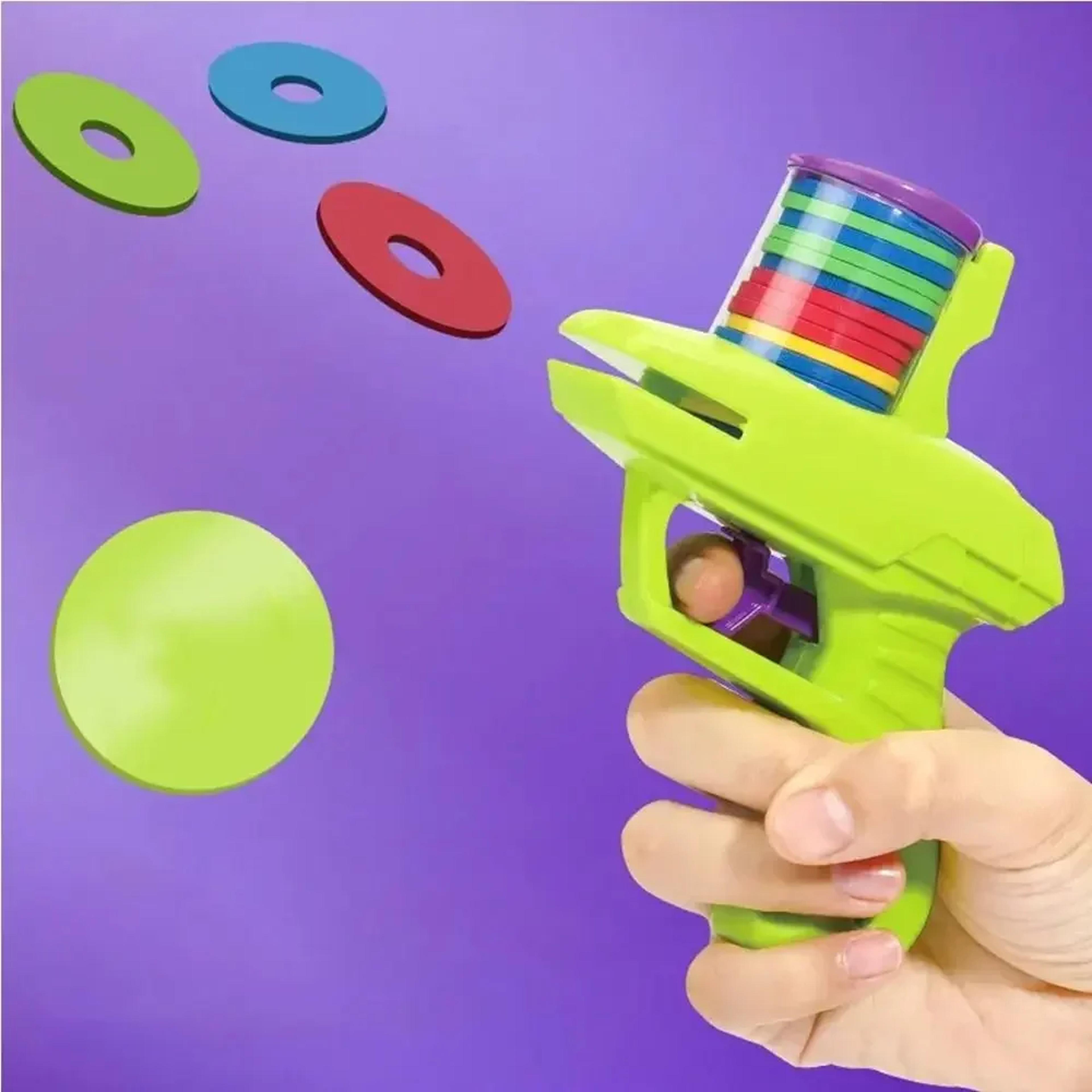 mini carrot flying disc launcher toy gun - eva battle outdoor soft bullet gun for kids