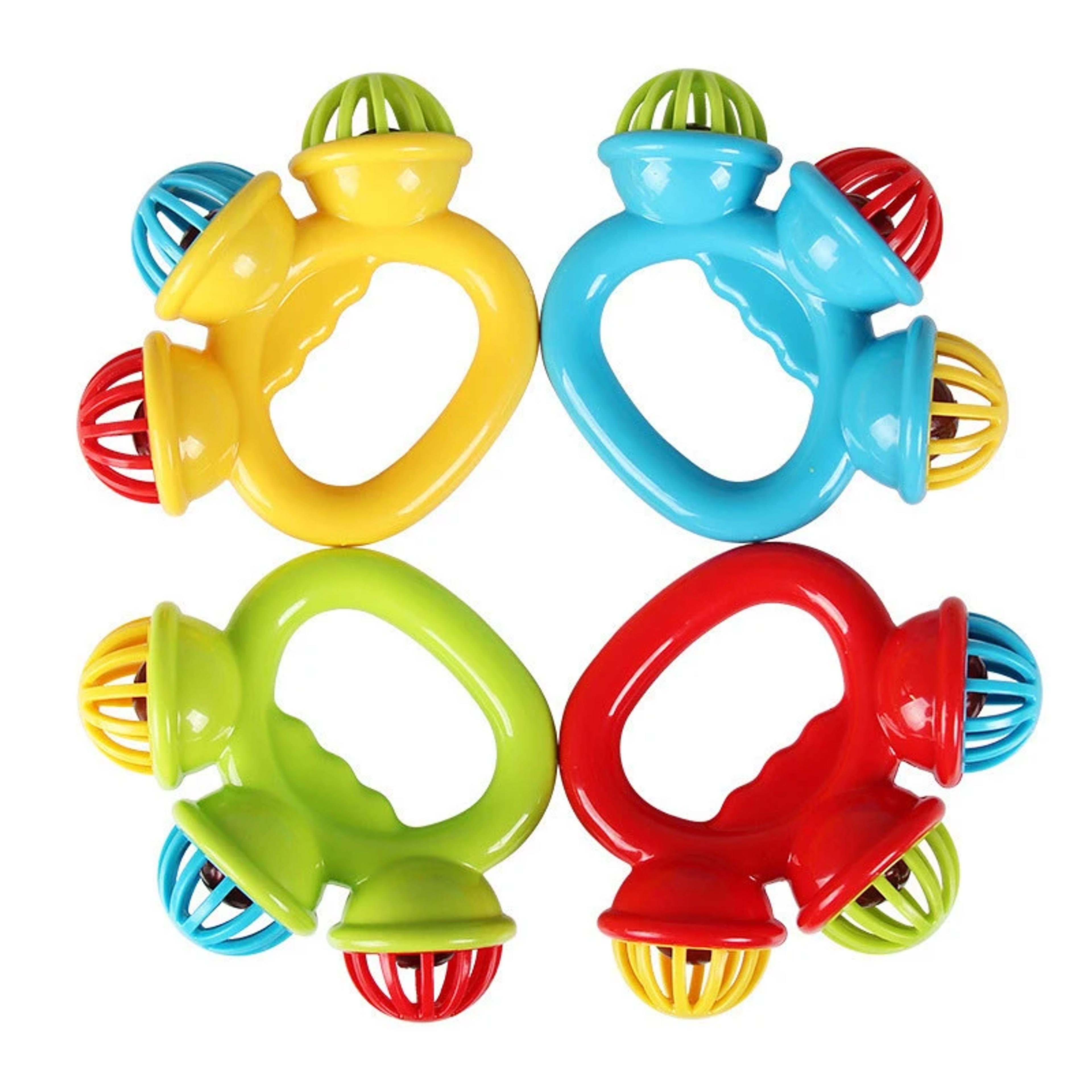 newborn hand rattle ball baby toy – safe sensory grasping bell for infants