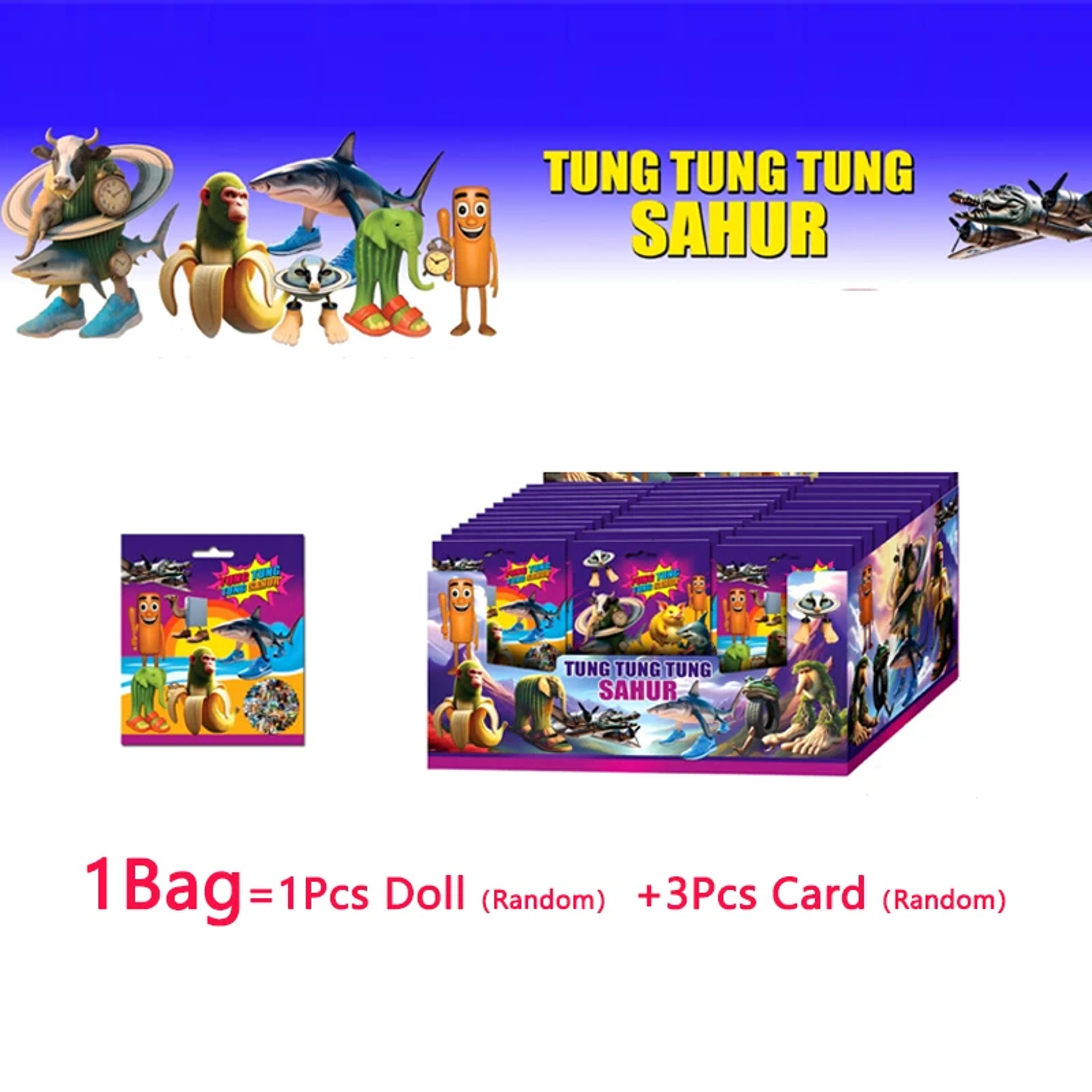 brainrot blind bag toys mystery box with sahur doll & collectible card sets