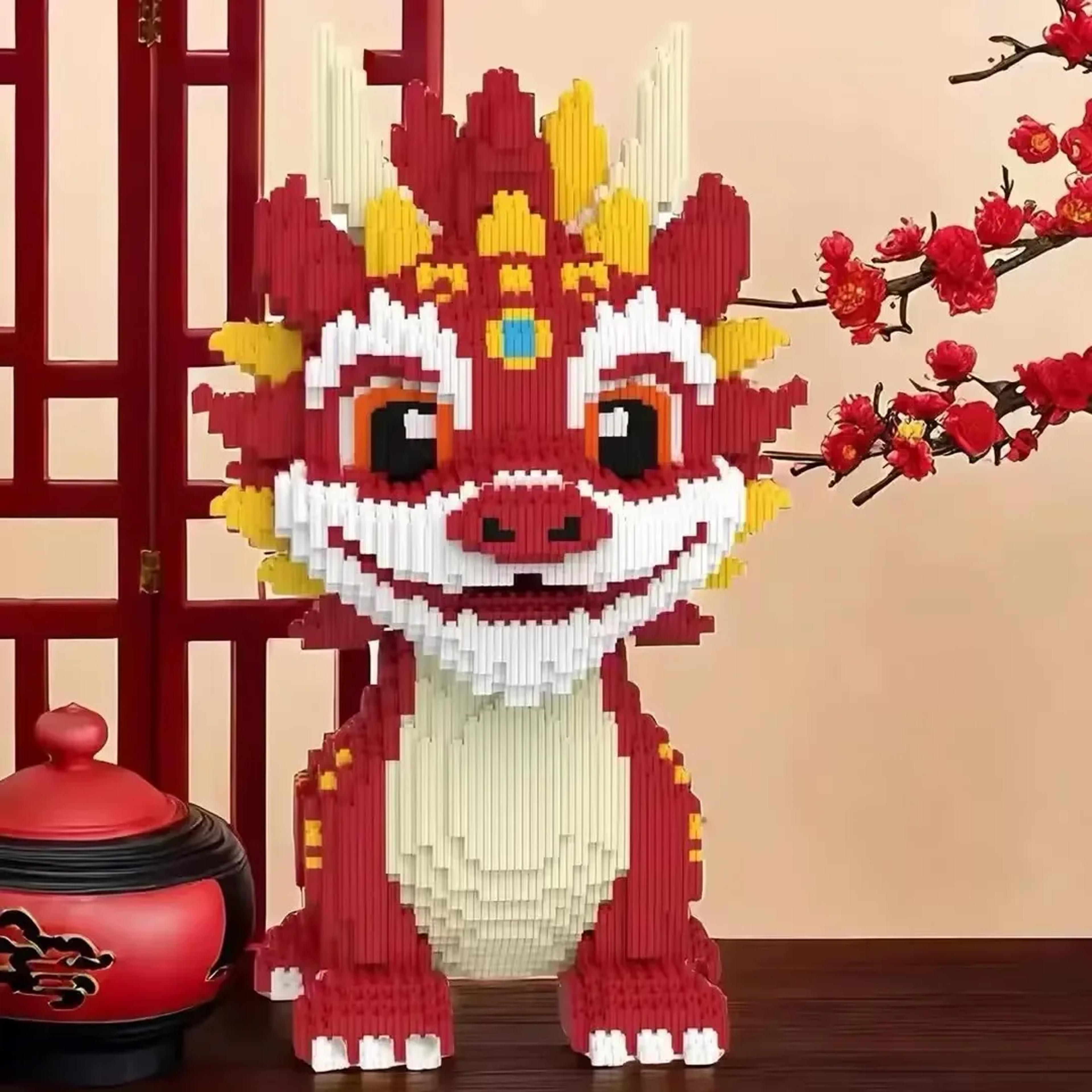 mini cartoon dragon building blocks with light – diy kids toy for christmas & birthday gifts